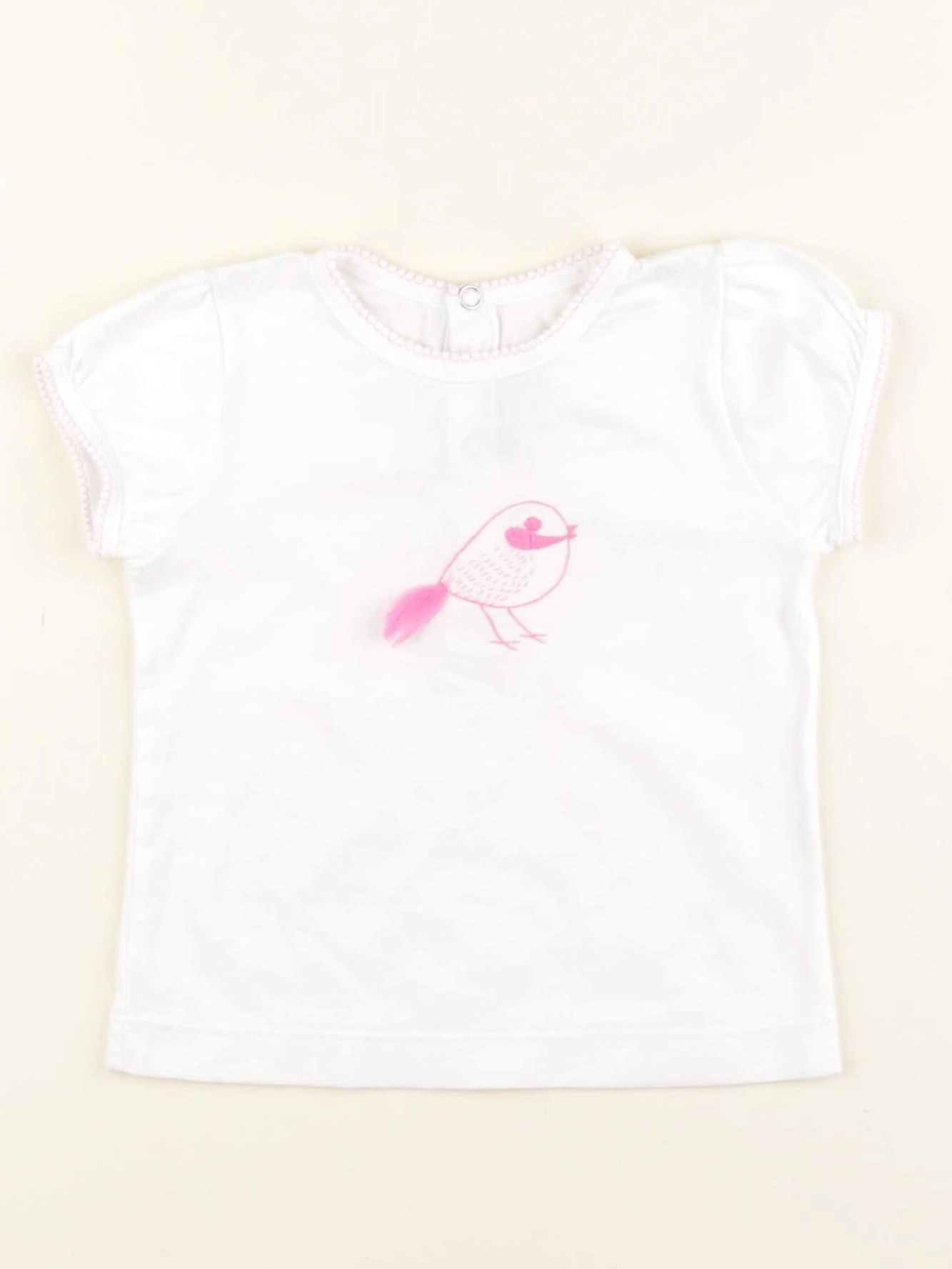 Jacadi - tee-shirt blanc, rose - 18 mois