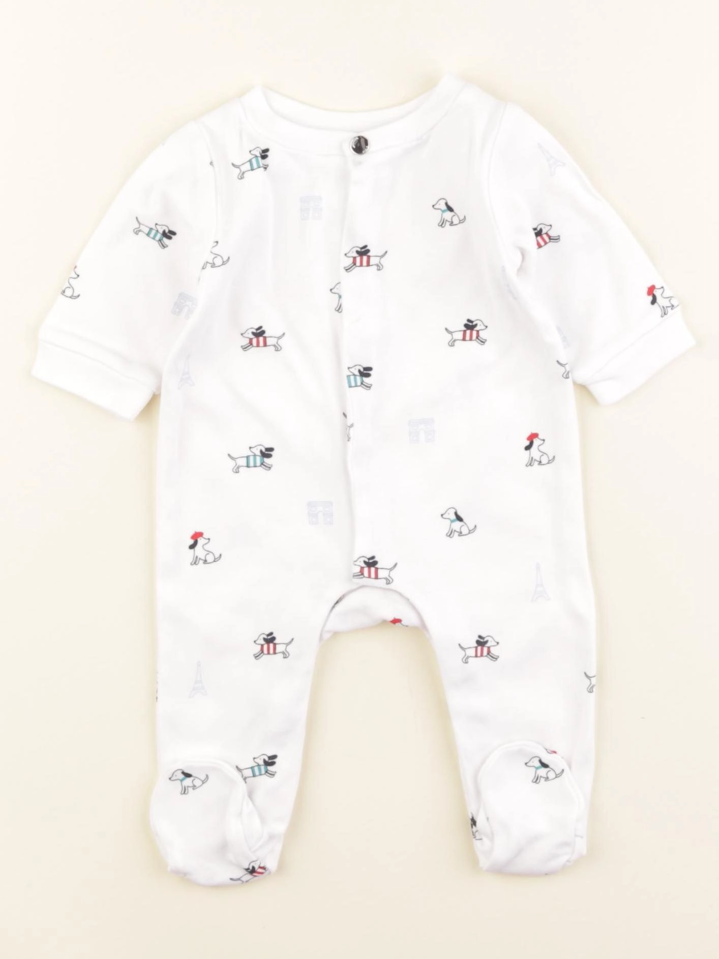 Jacadi - pyjama coton blanc - 0 mois