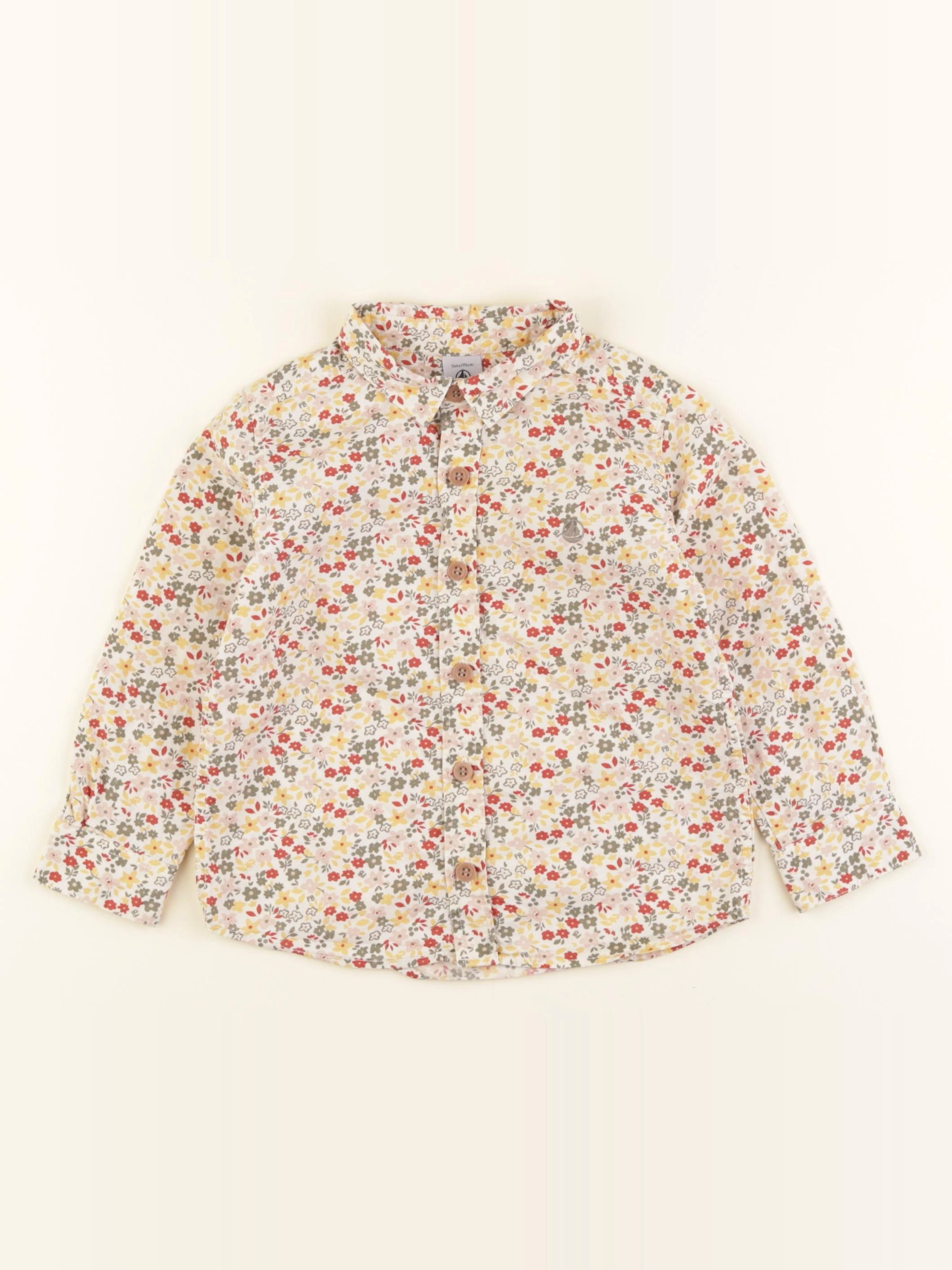Petit Bateau - chemise multicolore - 3 ans