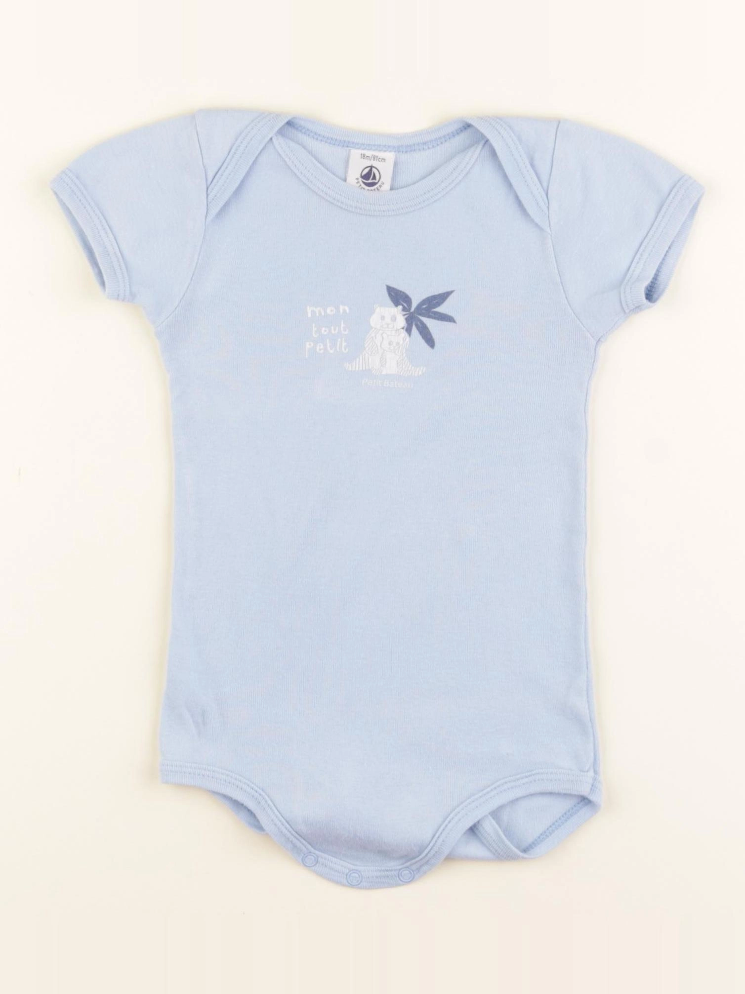 Petit Bateau - body bleu - 18 mois