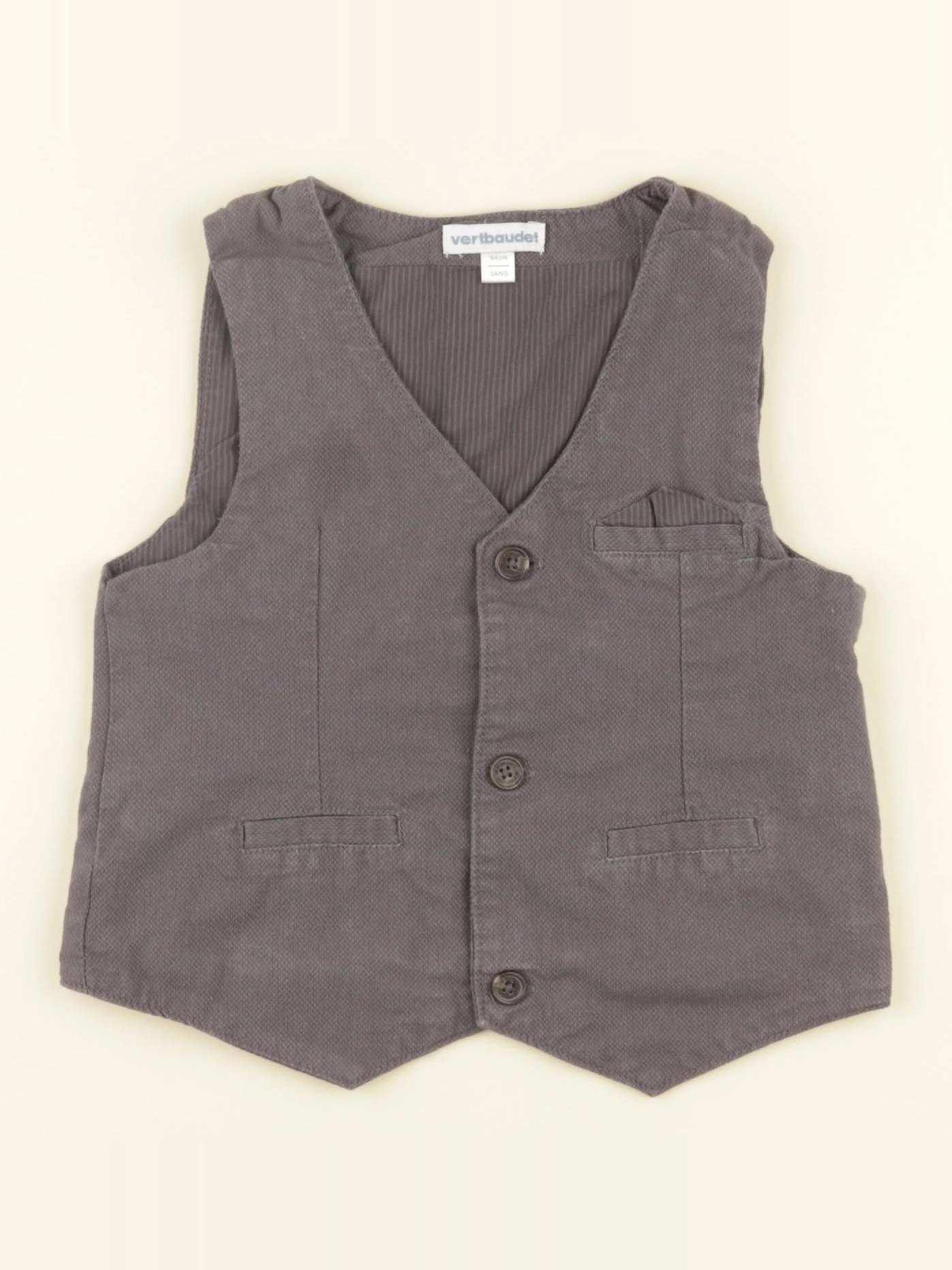 Vertbaudet - gilet gris - 3 ans