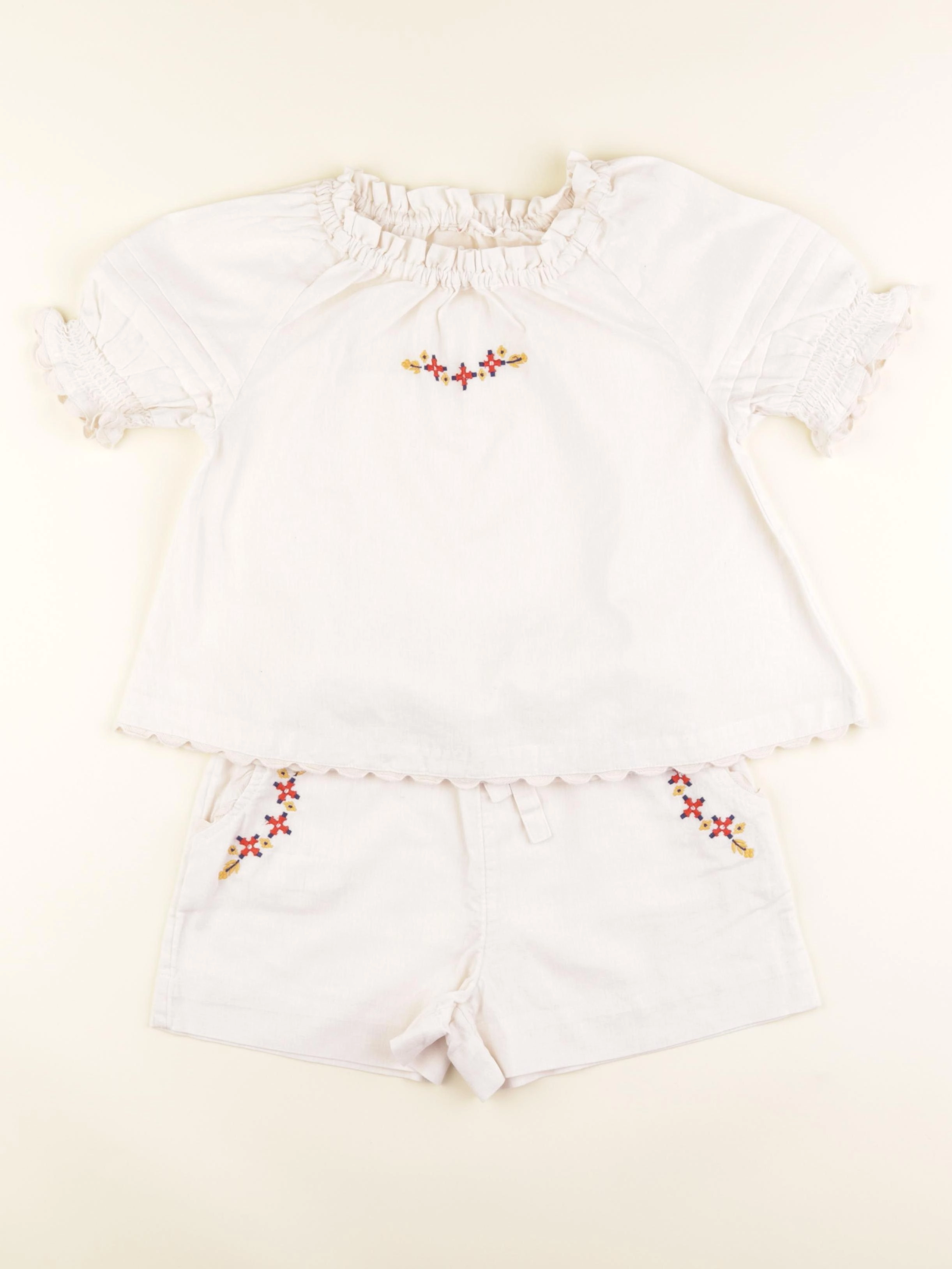 Monoprix - ensemble beige - 6 ans