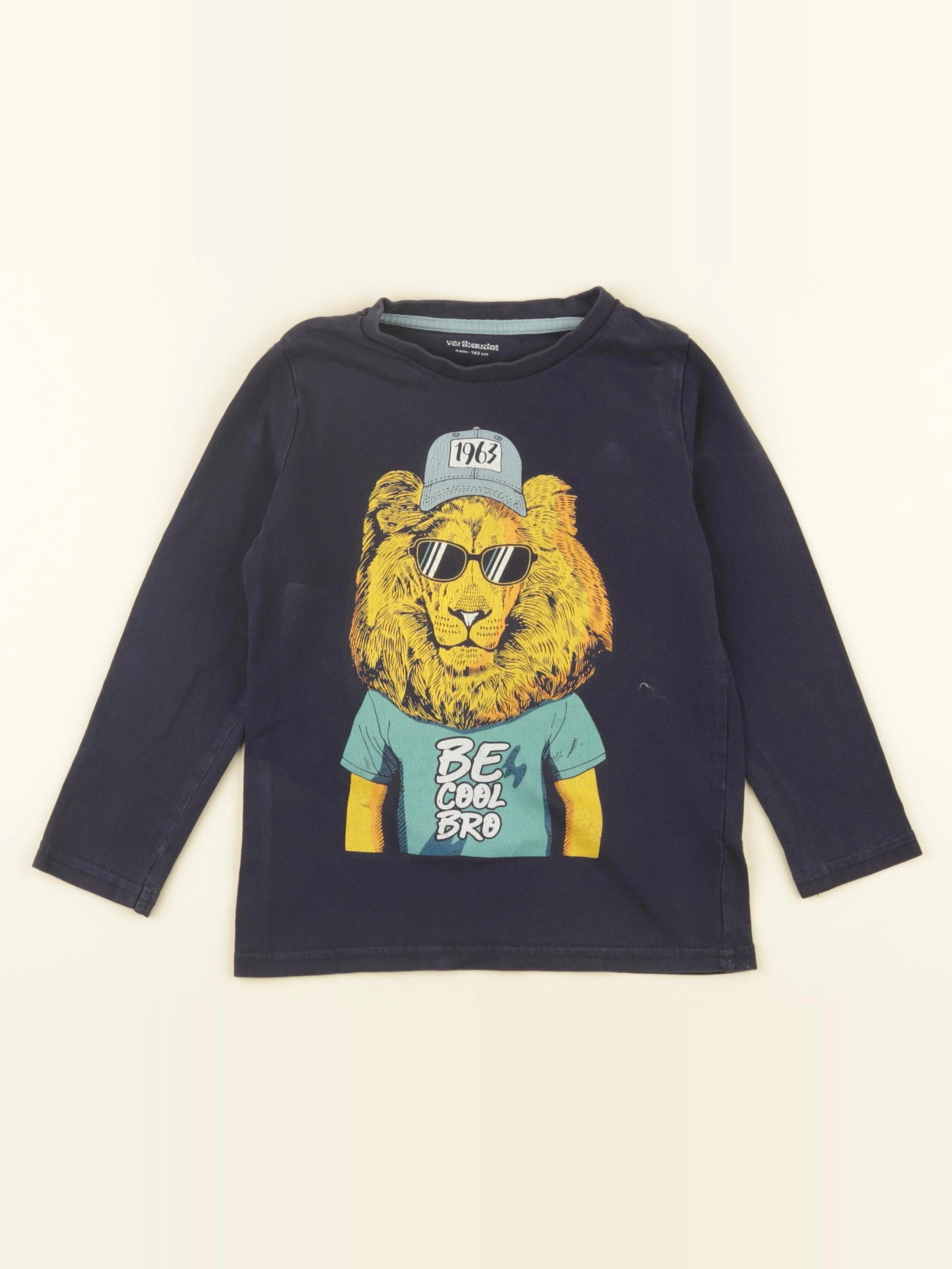Vertbaudet - tee-shirt bleu - 4 ans
