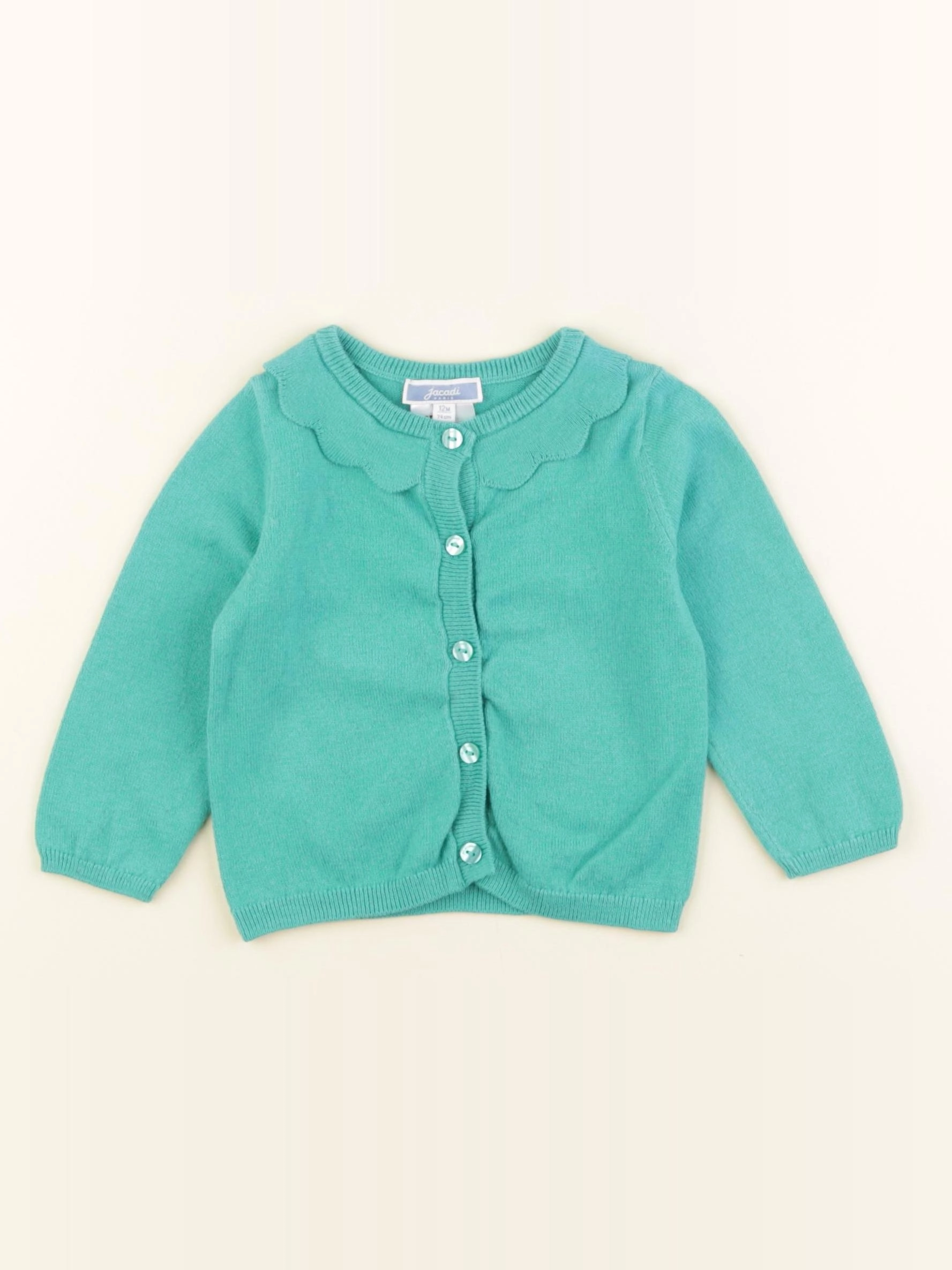 Jacadi - gilet vert - 12 mois