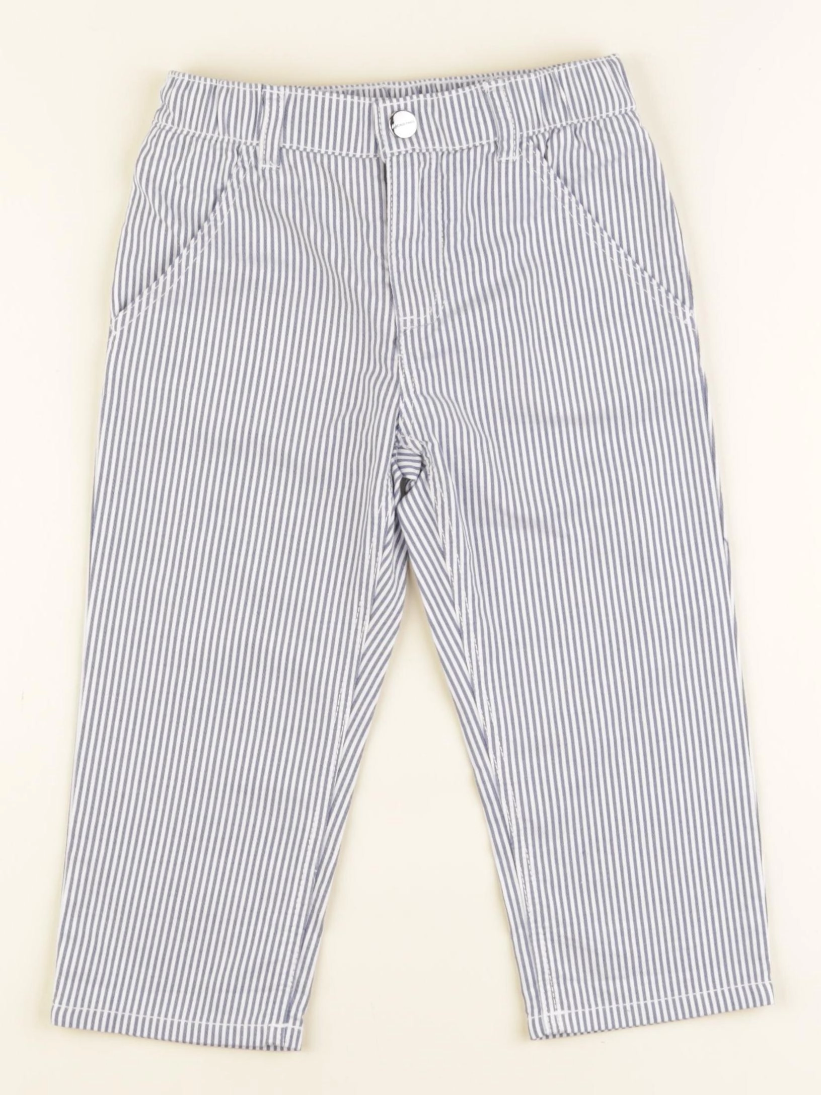 Jacadi - pantalon blanc, bleu - 24 mois