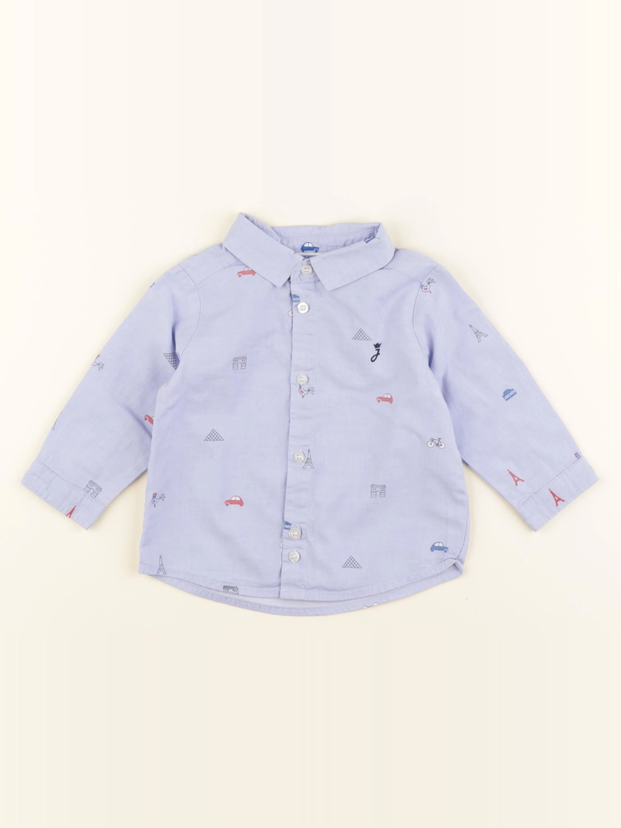 Jacadi - chemise bleu - 6 mois