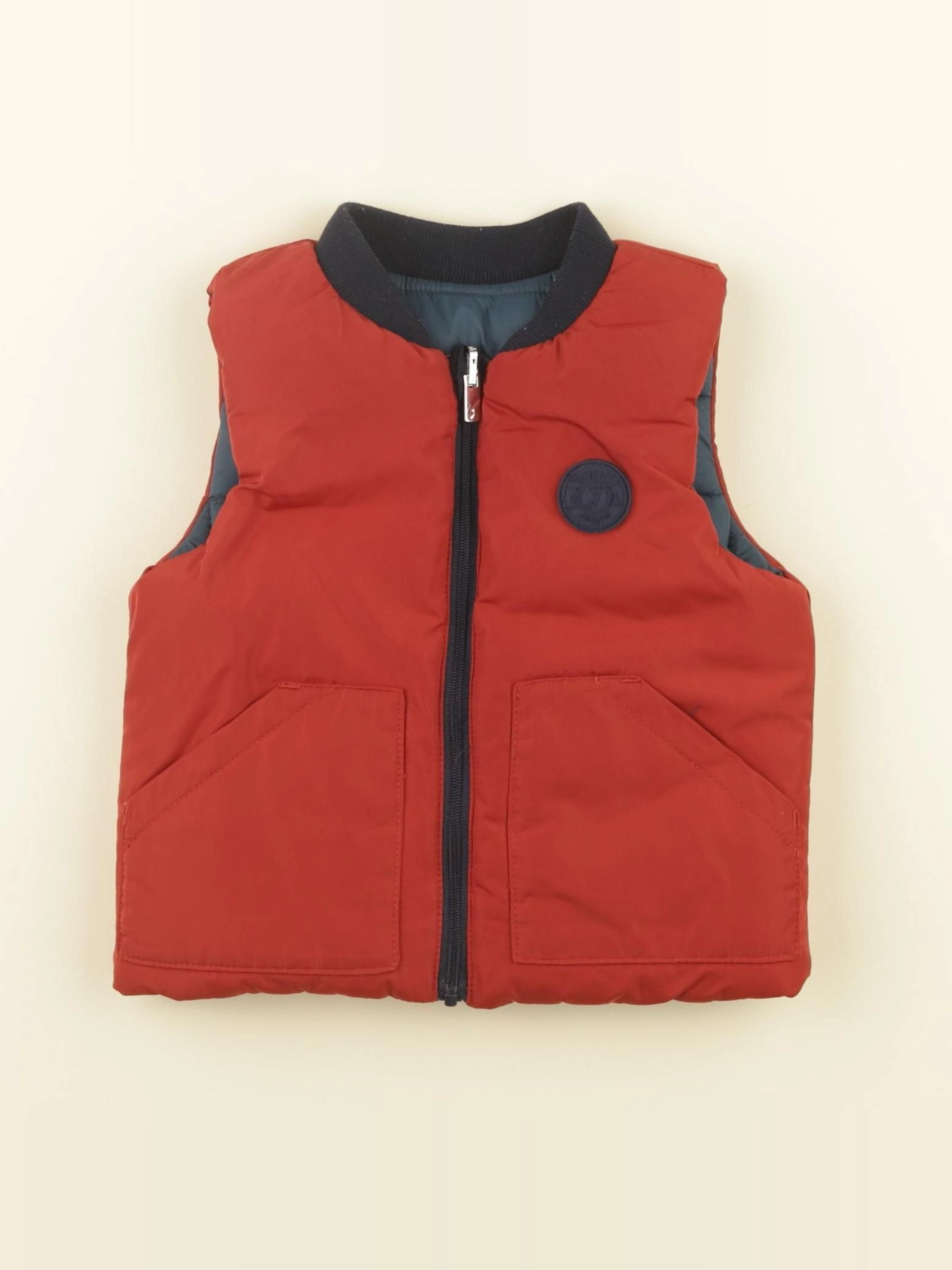 Jacadi - doudoune rouge, bleu - 6 mois