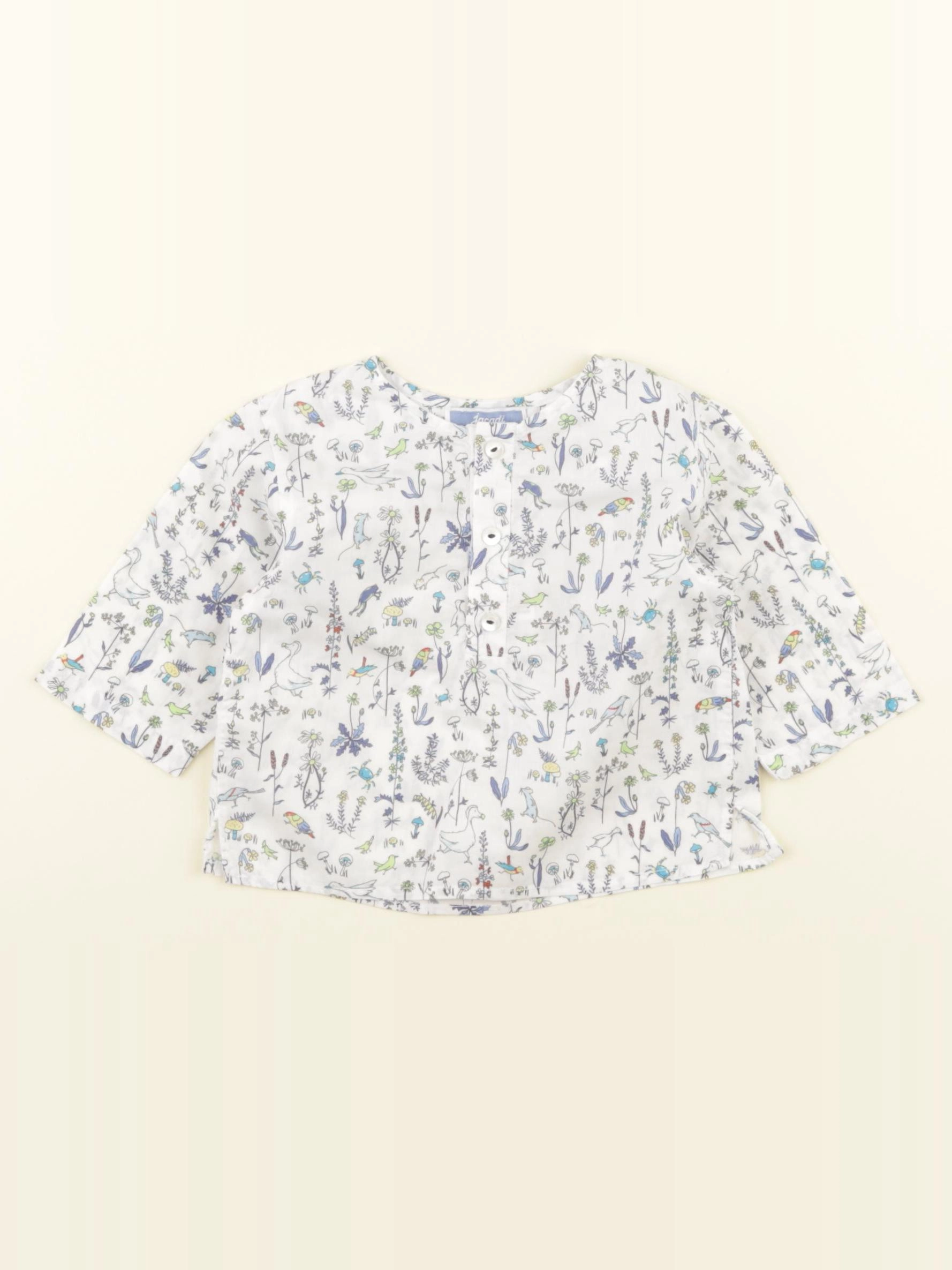 Jacadi - chemise blanc, bleu - 3 mois