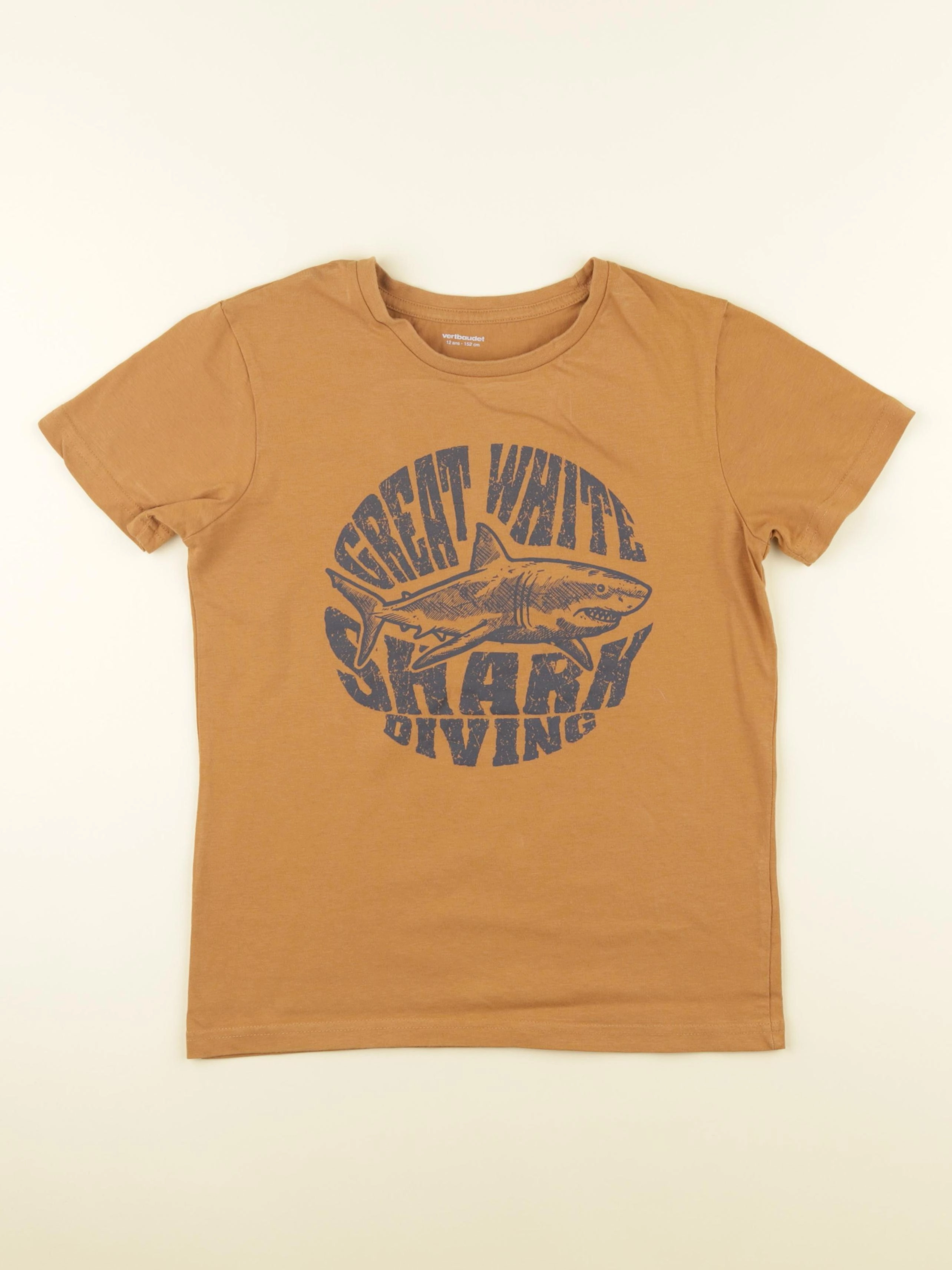 Vertbaudet - tee-shirt marron - 12 ans