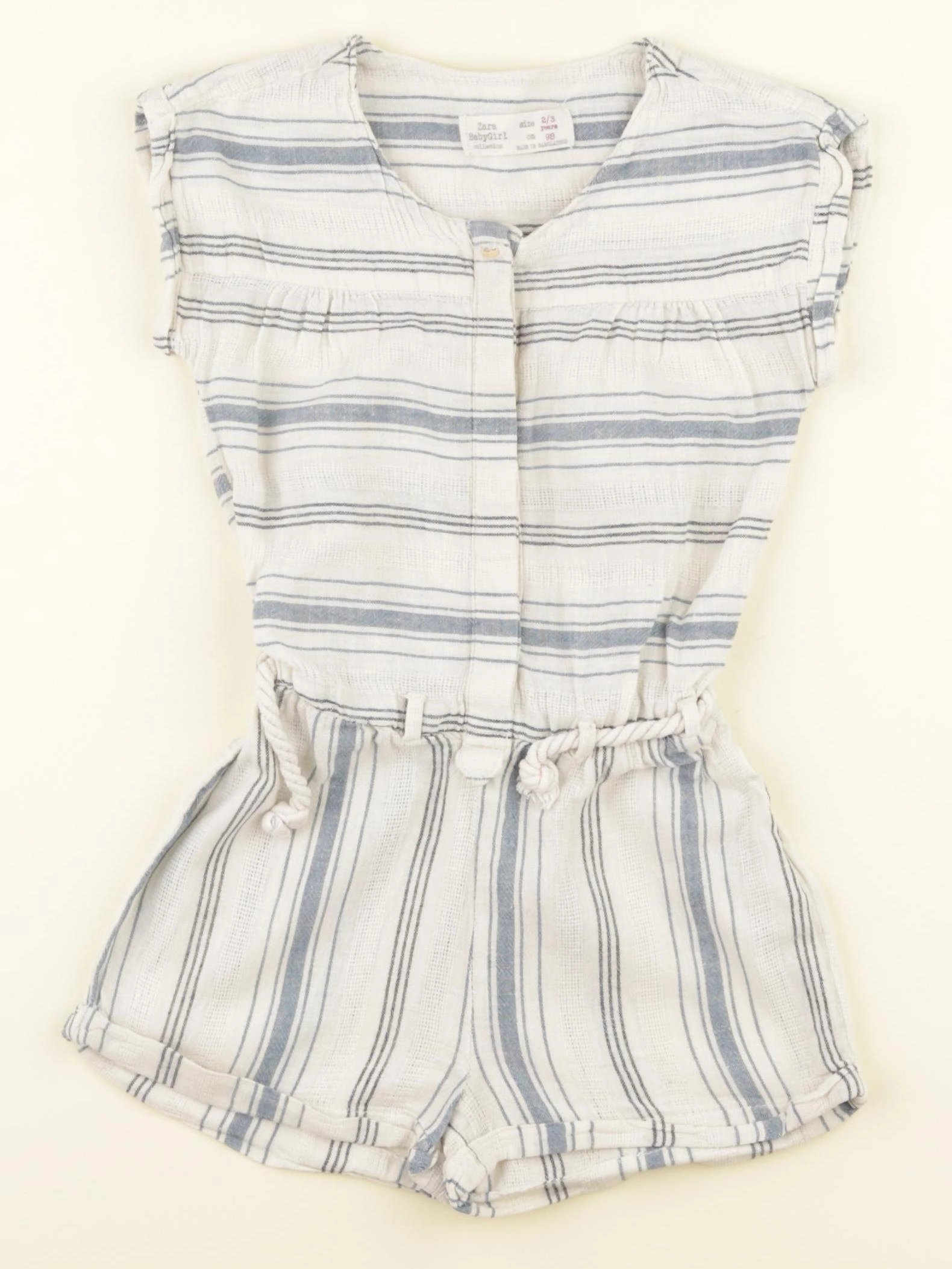 Zara - combinaison bleu, beige - 2/3 ans