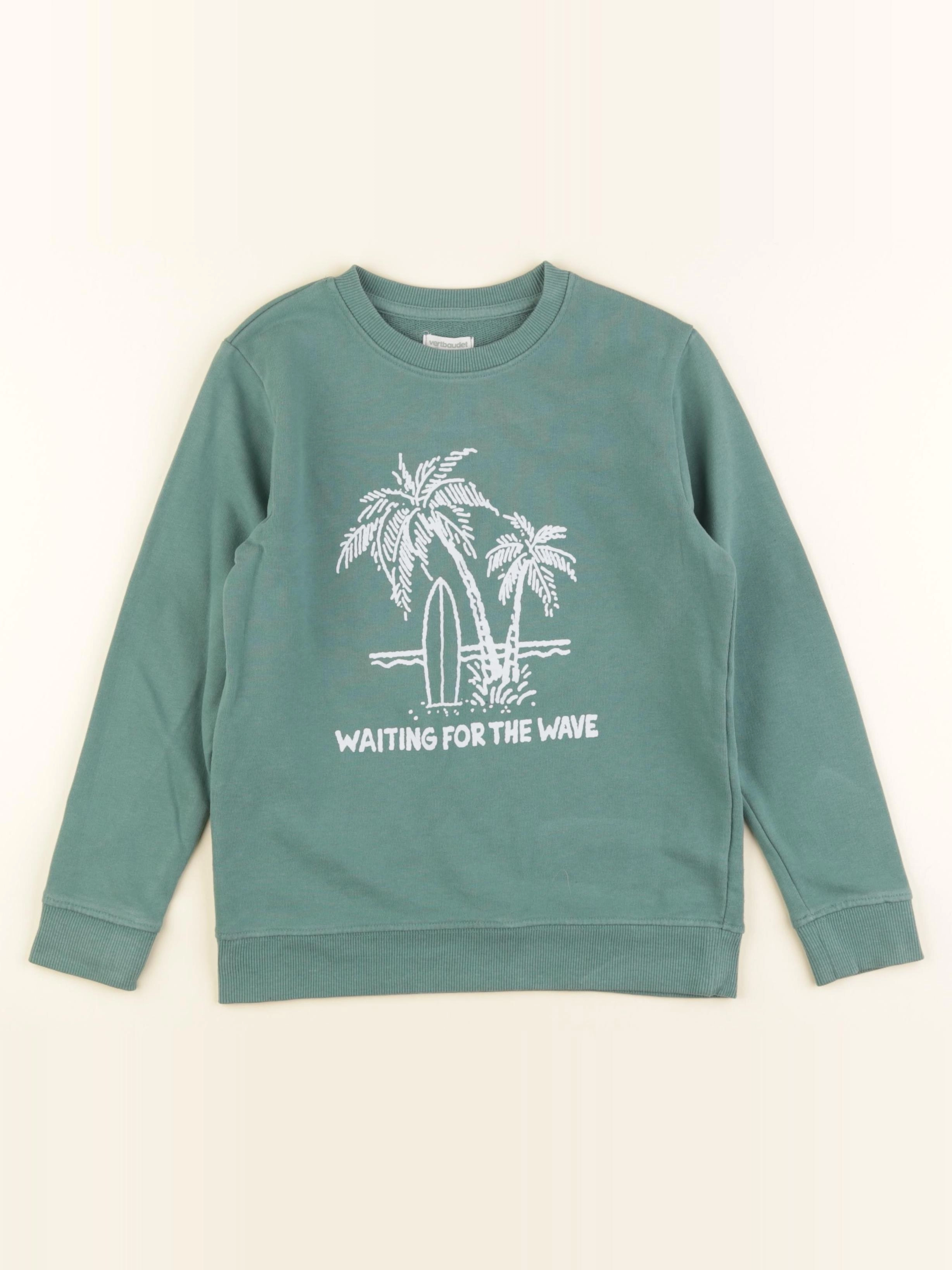 Vertbaudet - sweat vert - 8 ans