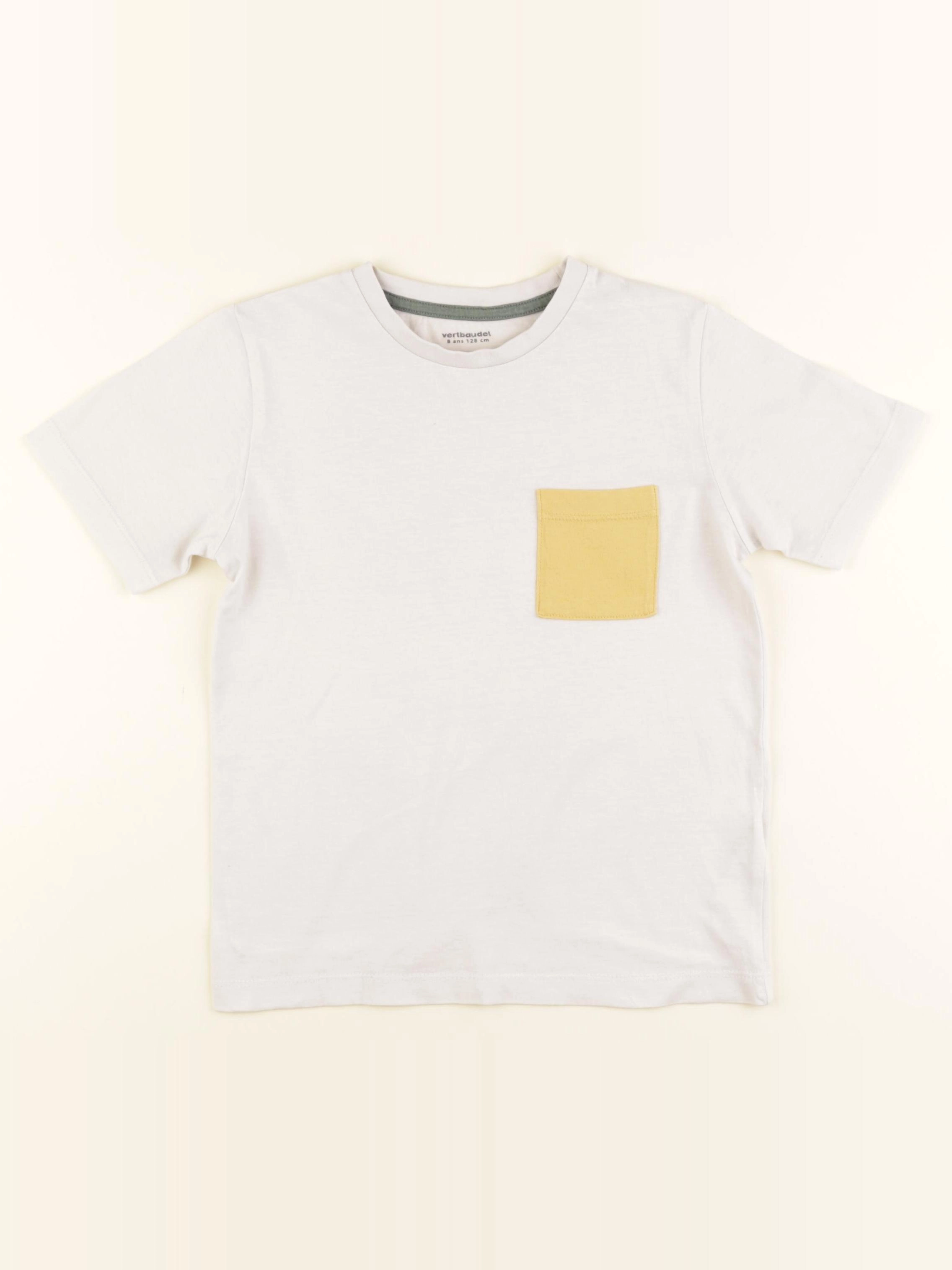 Vertbaudet - tee-shirt beige - 8 ans