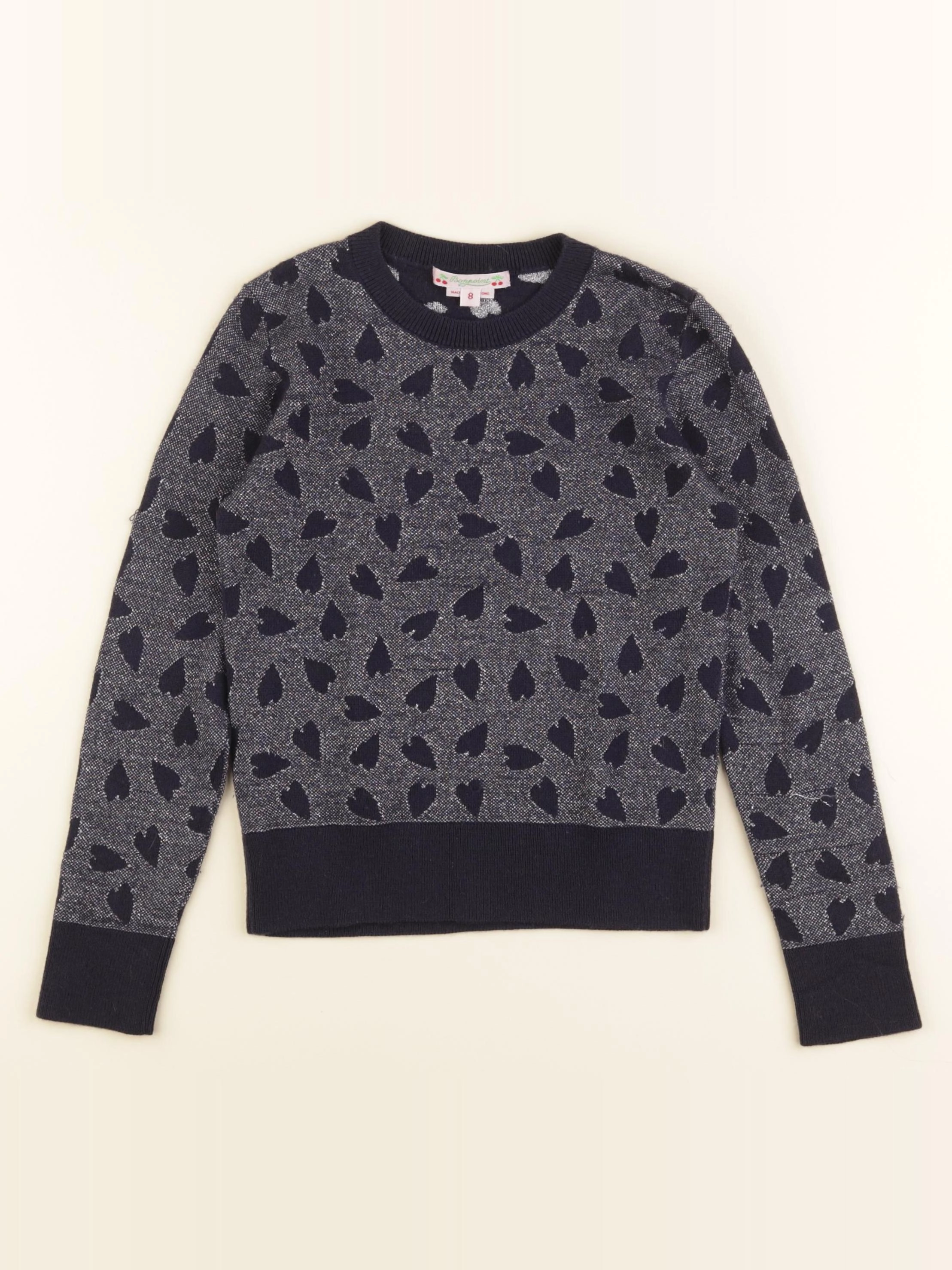 Bonpoint - pull bleu, argent - 8 ans