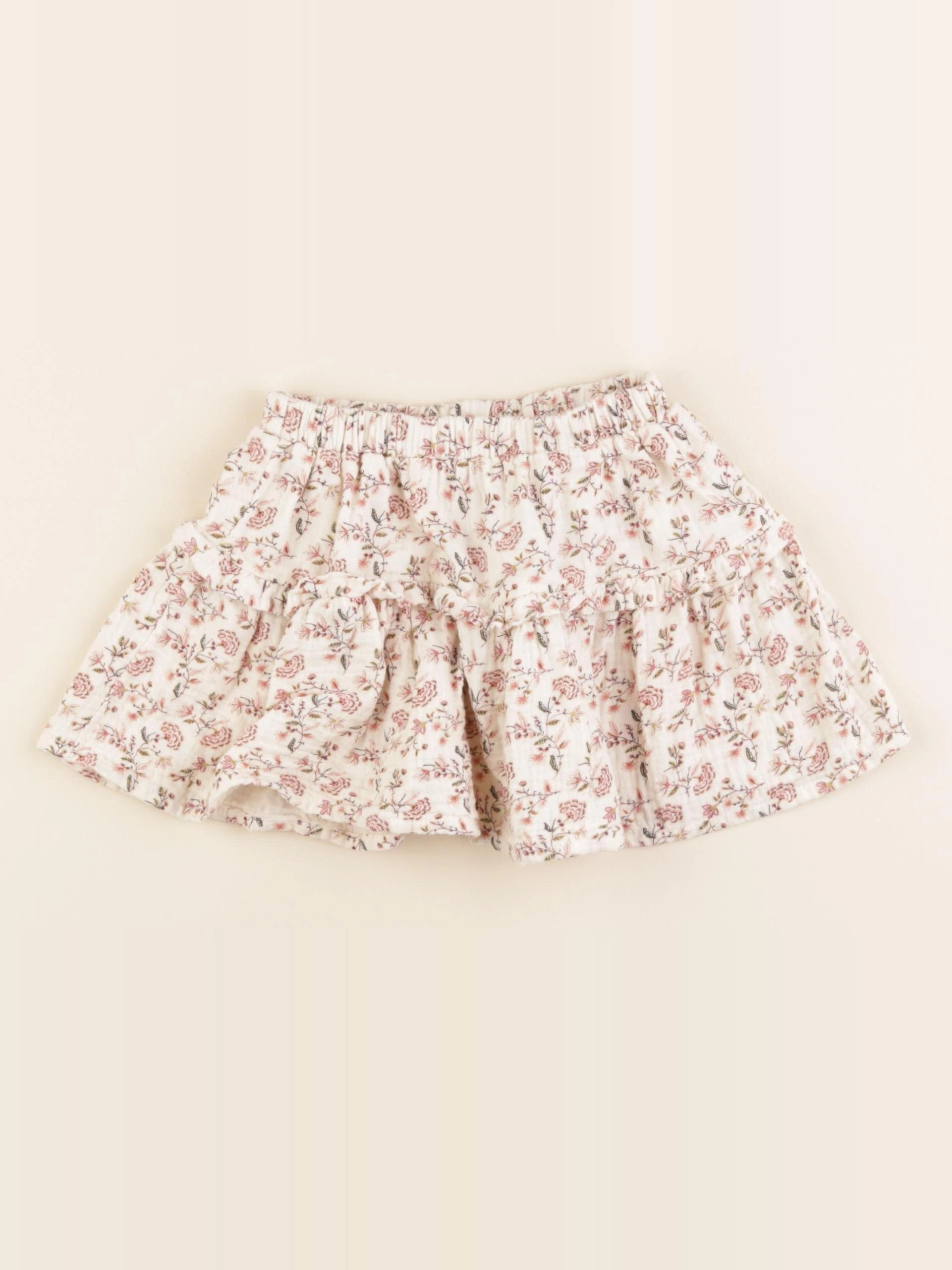 Vertbaudet - jupe beige, rose - 3 ans