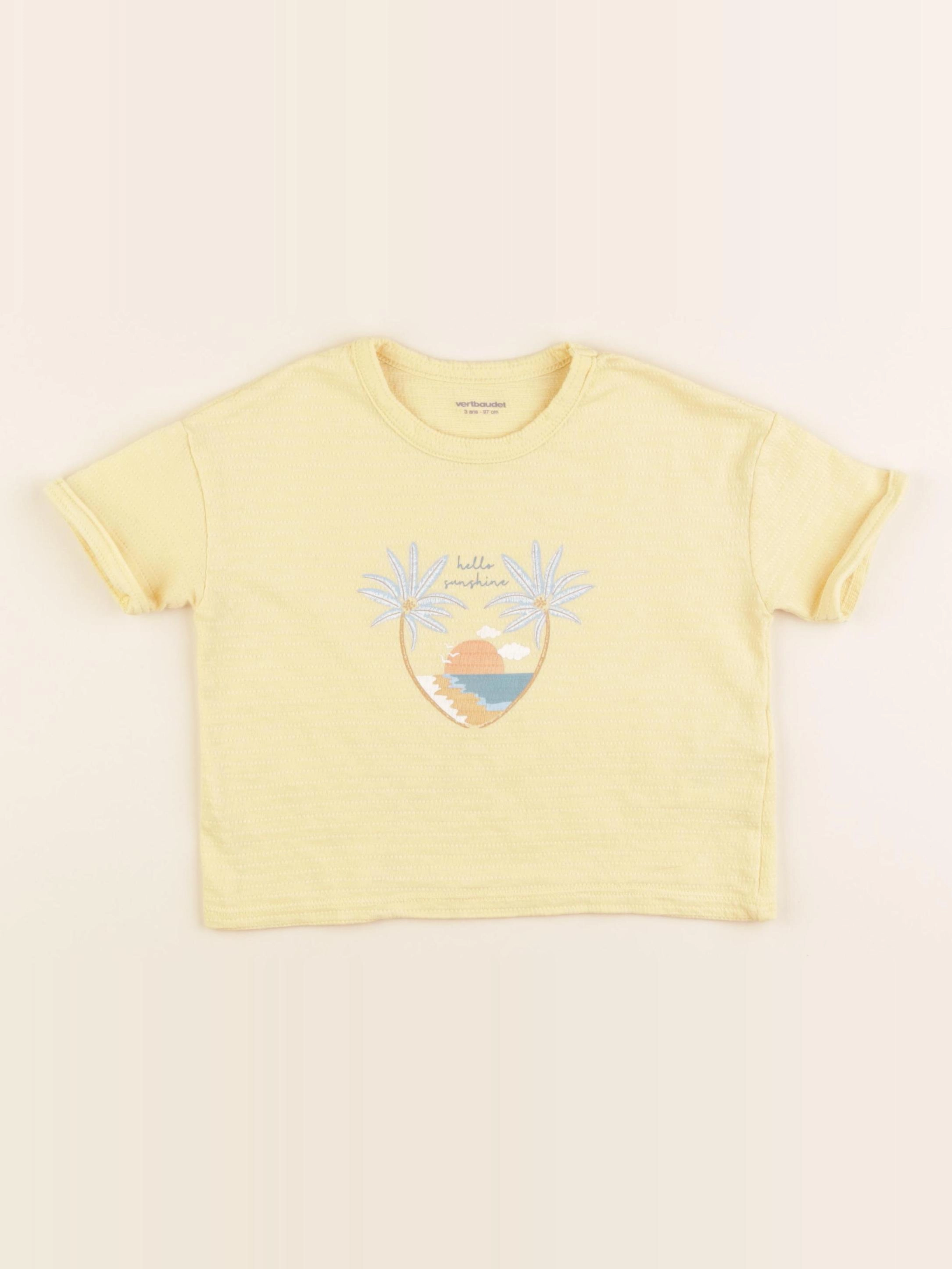 Vertbaudet - tee-shirt jaune - 3 ans