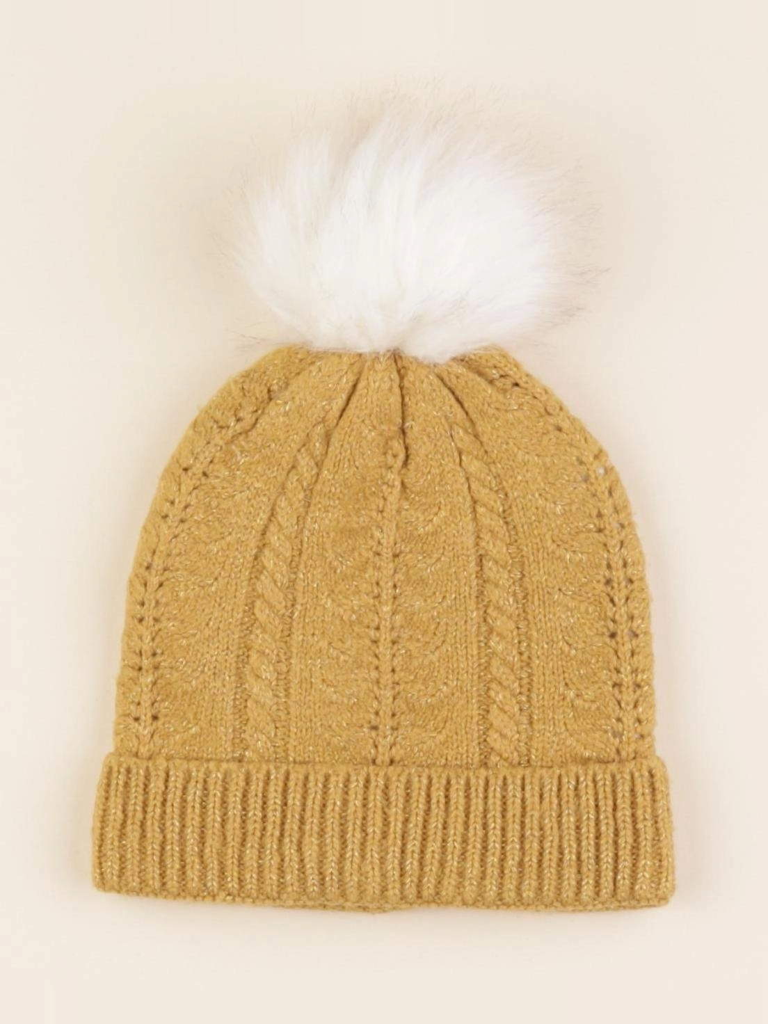 Vertbaudet - bonnet jaune, or - 2/3 ans