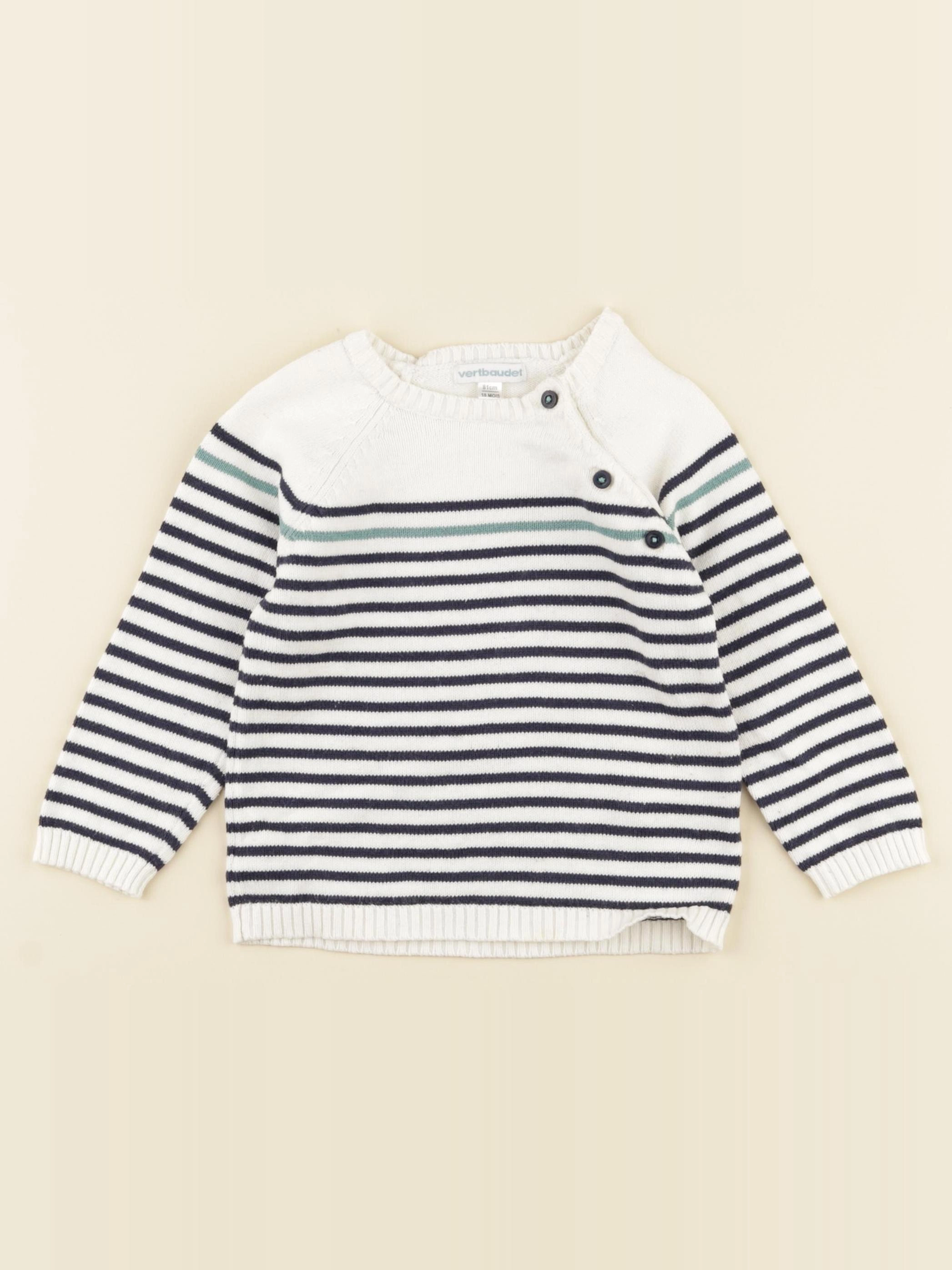 Vertbaudet - pull beige - 18 mois