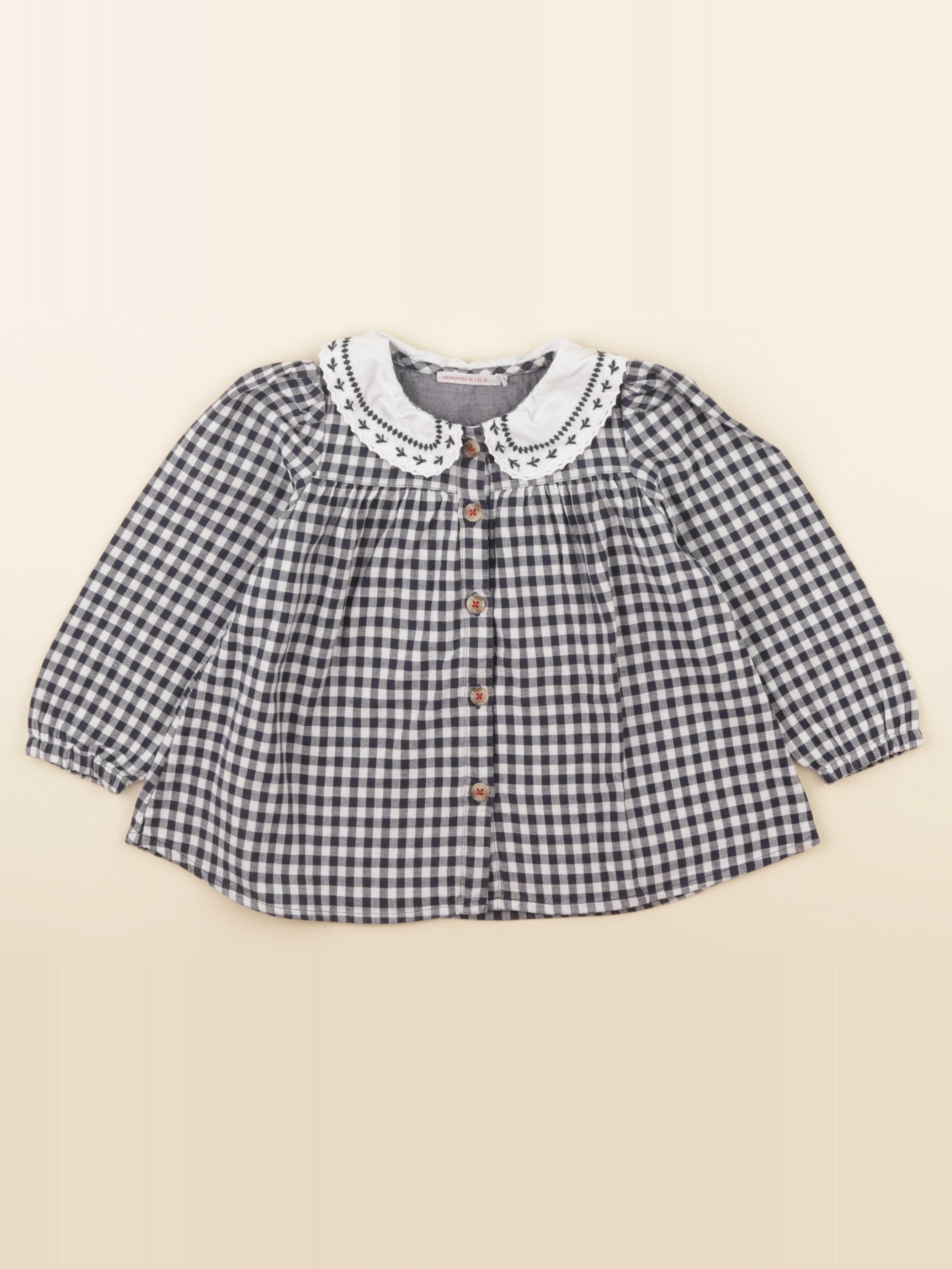 Monoprix - blouse bleu, blanc - 5 ans