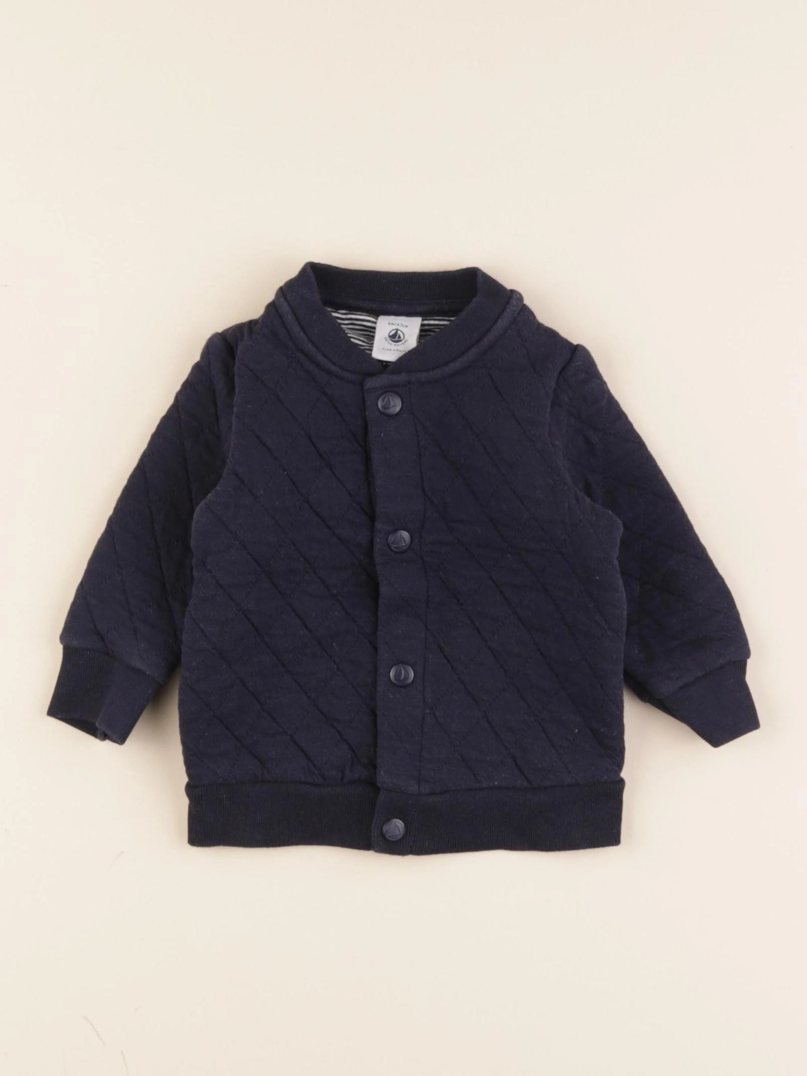 Petit Bateau - gilet bleu - 6 mois