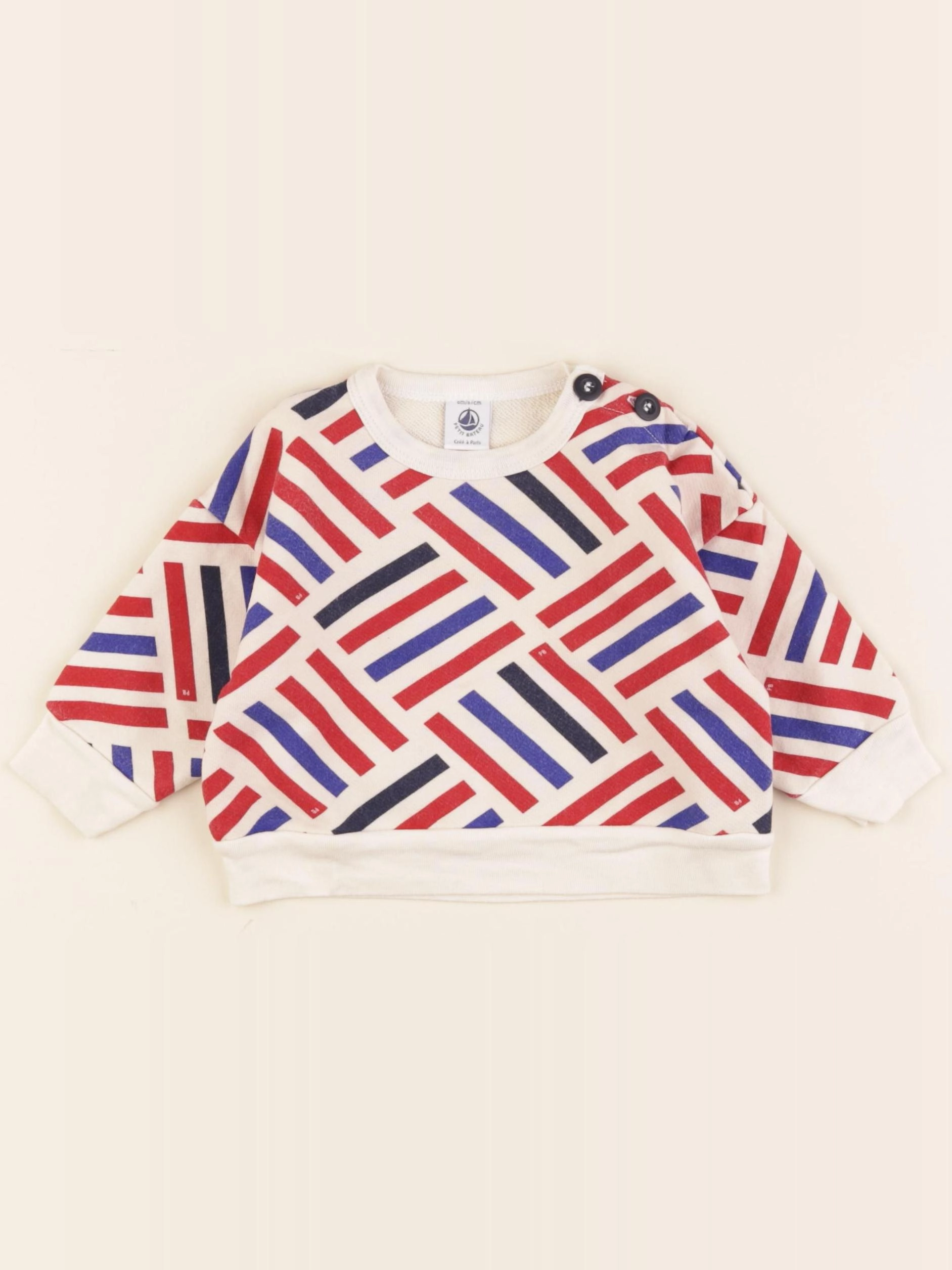 Petit Bateau - sweat beige - 6 mois