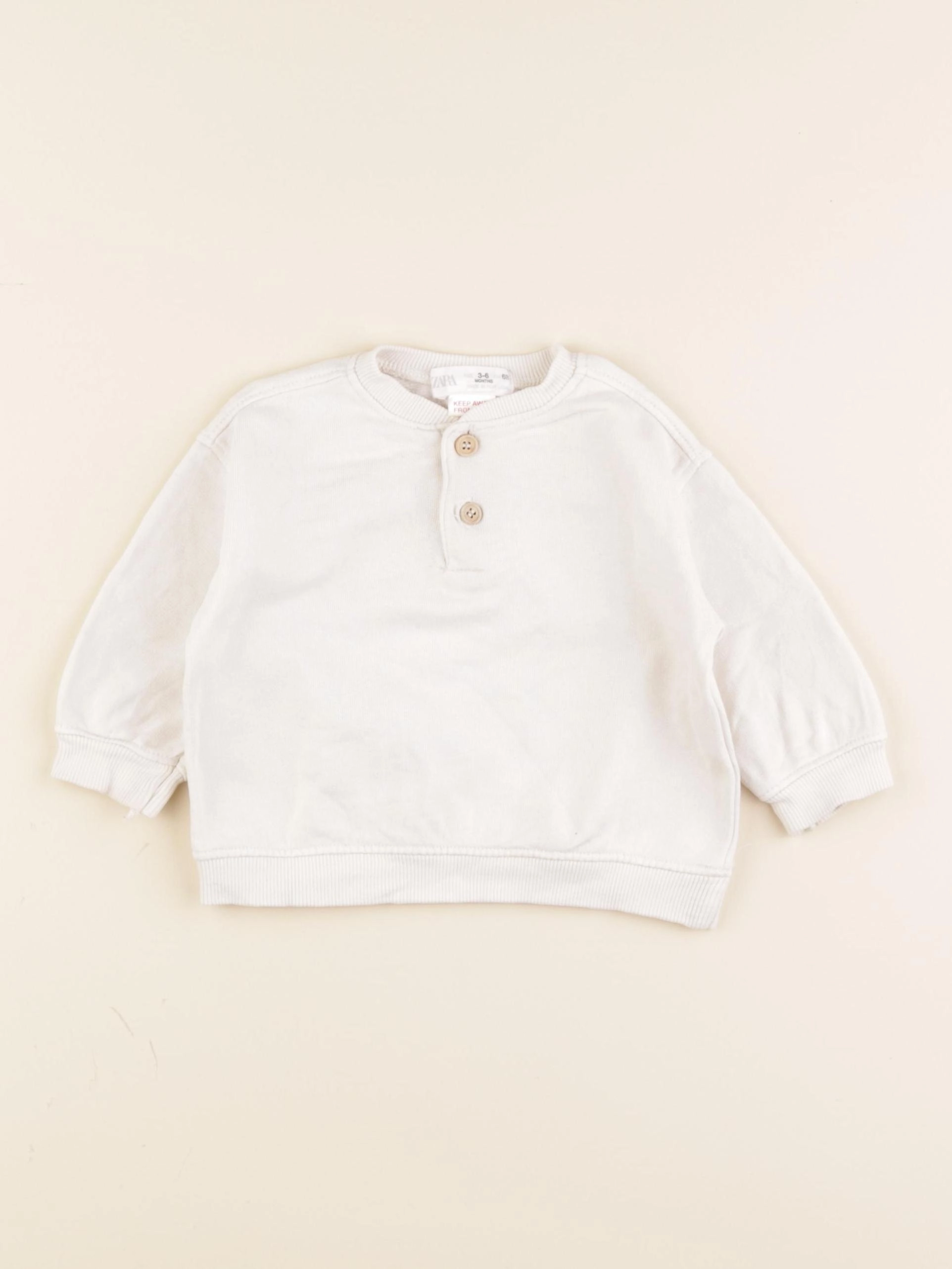 Zara - sweat beige - 3/6 mois