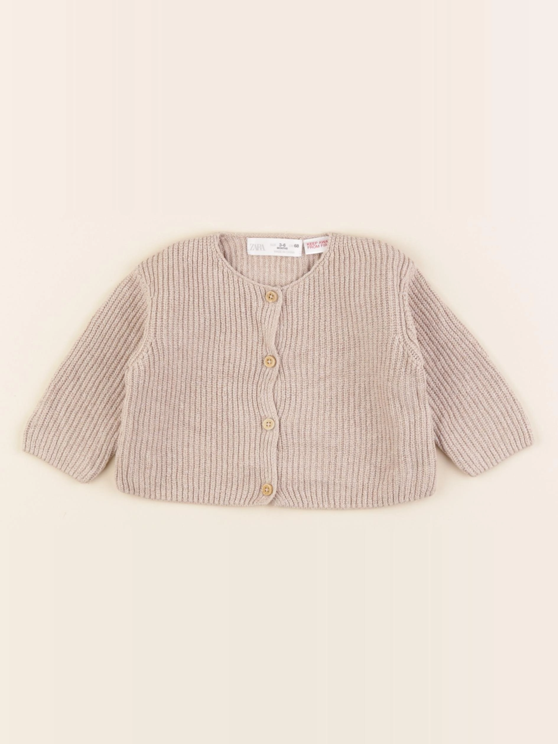 Zara - gilet beige - 3/6 mois