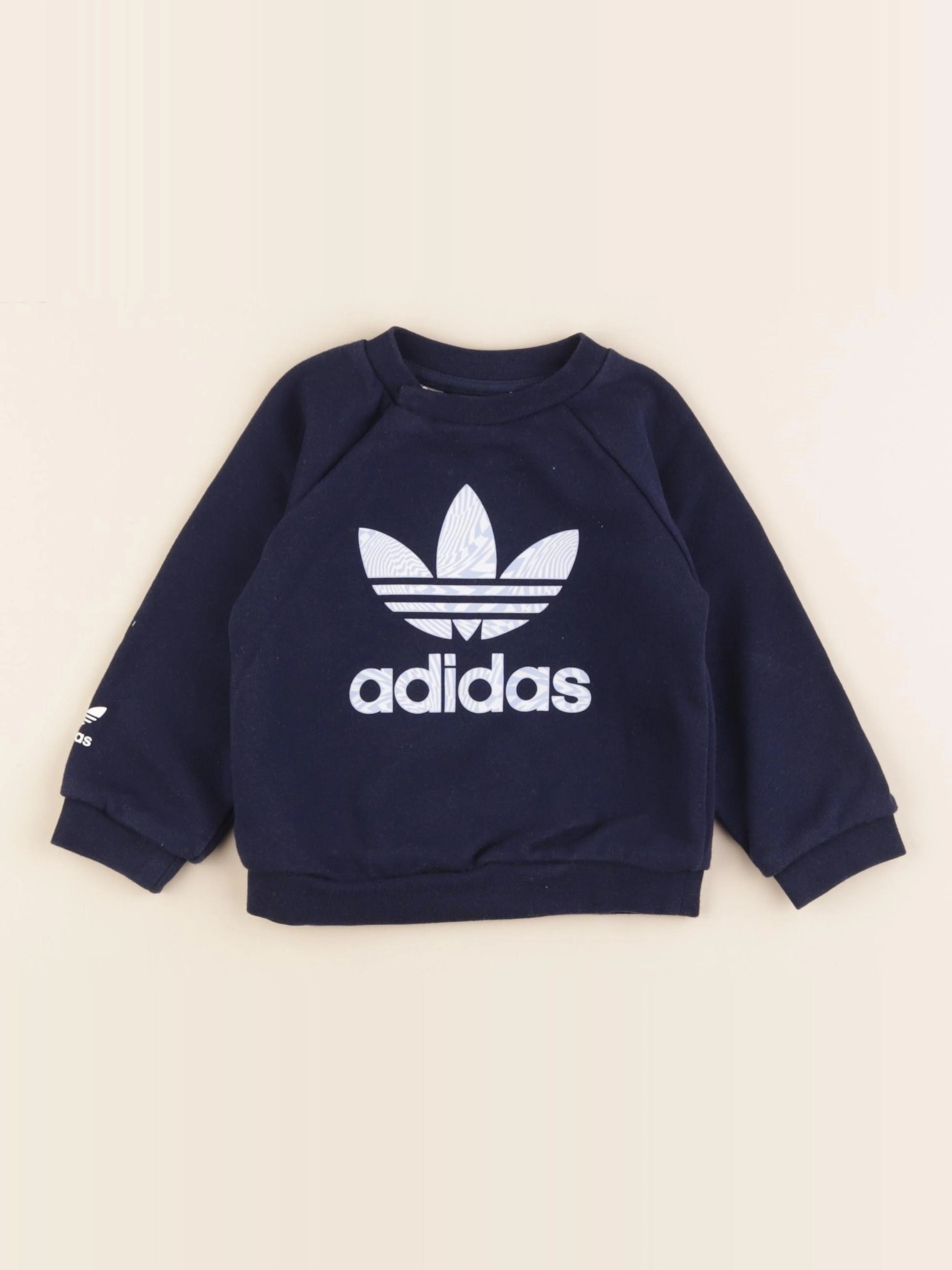 Adidas - sweat bleu - 6/9 mois