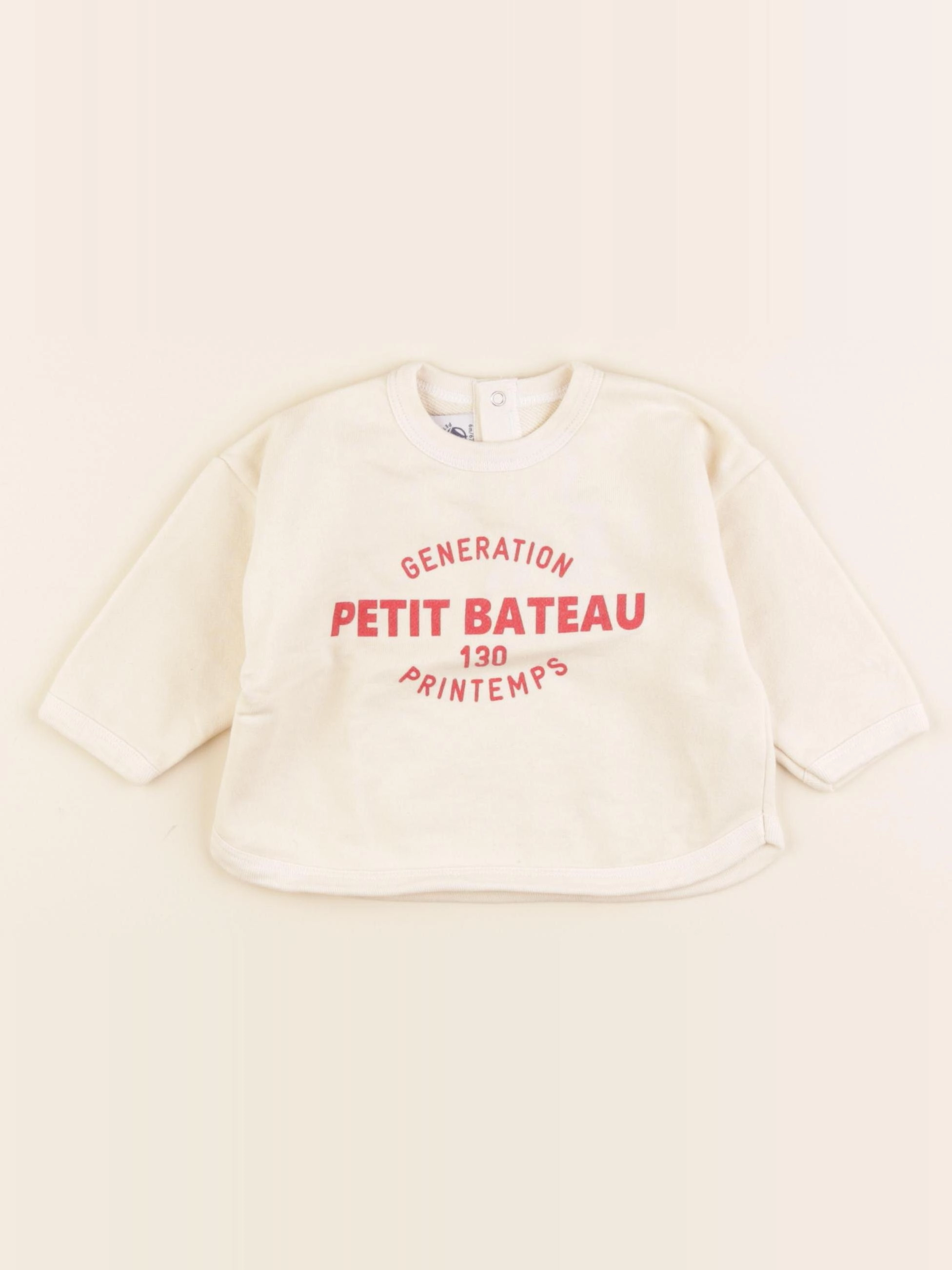 Petit Bateau - sweat beige - 6 mois