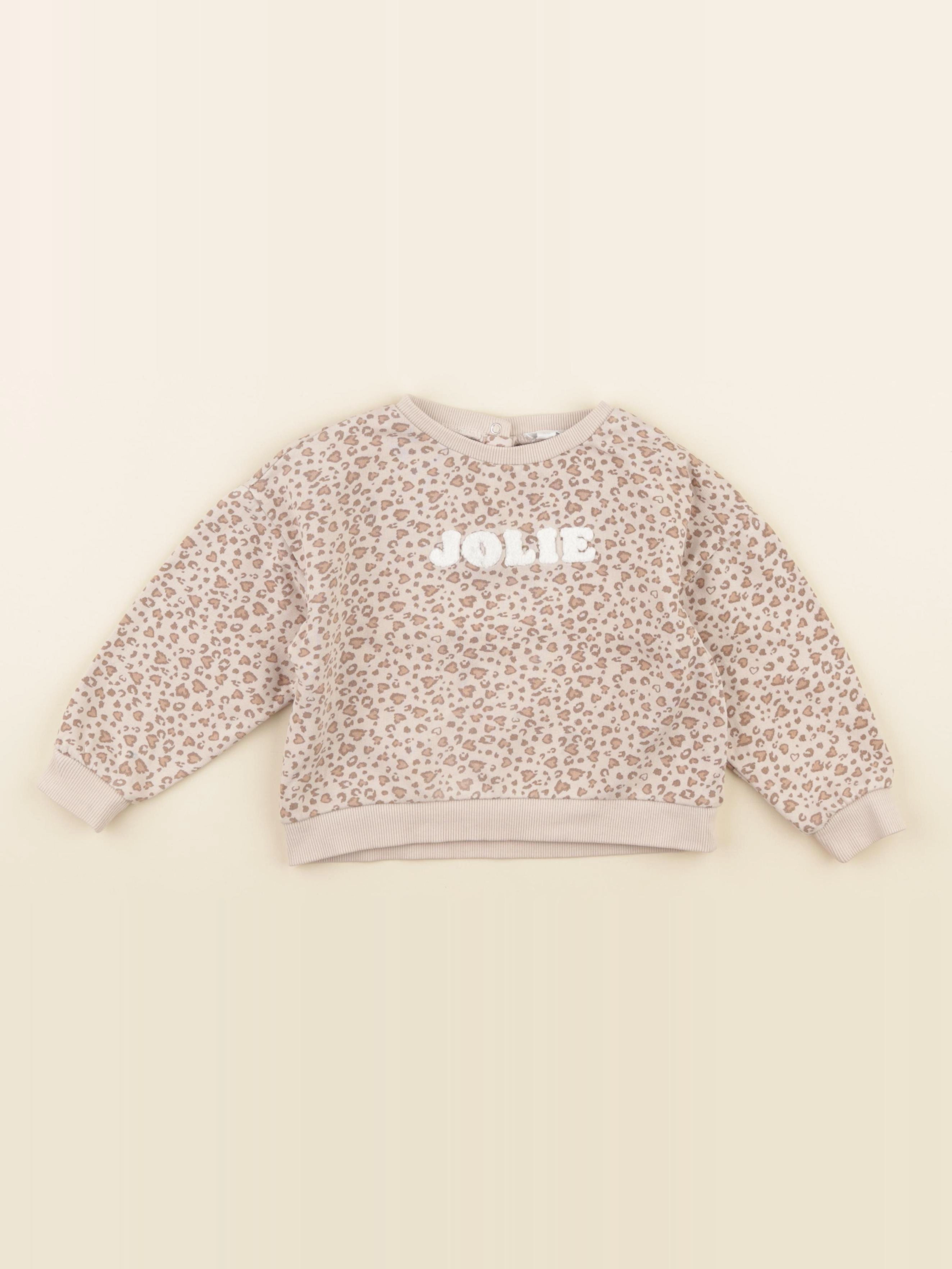 Vertbaudet - sweat beige - 3 ans
