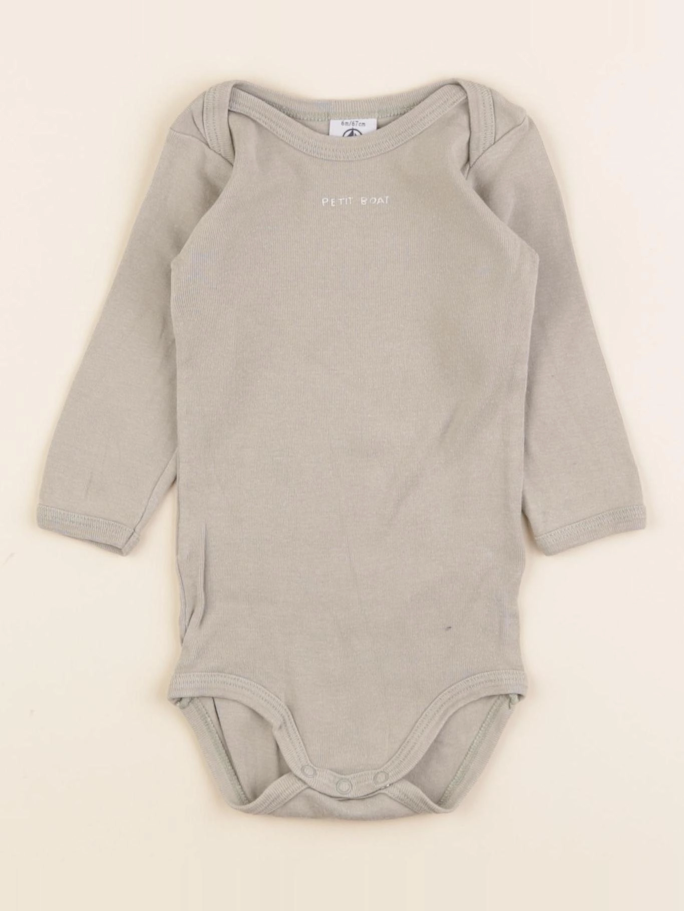 Petit Bateau - body vert - 6 mois