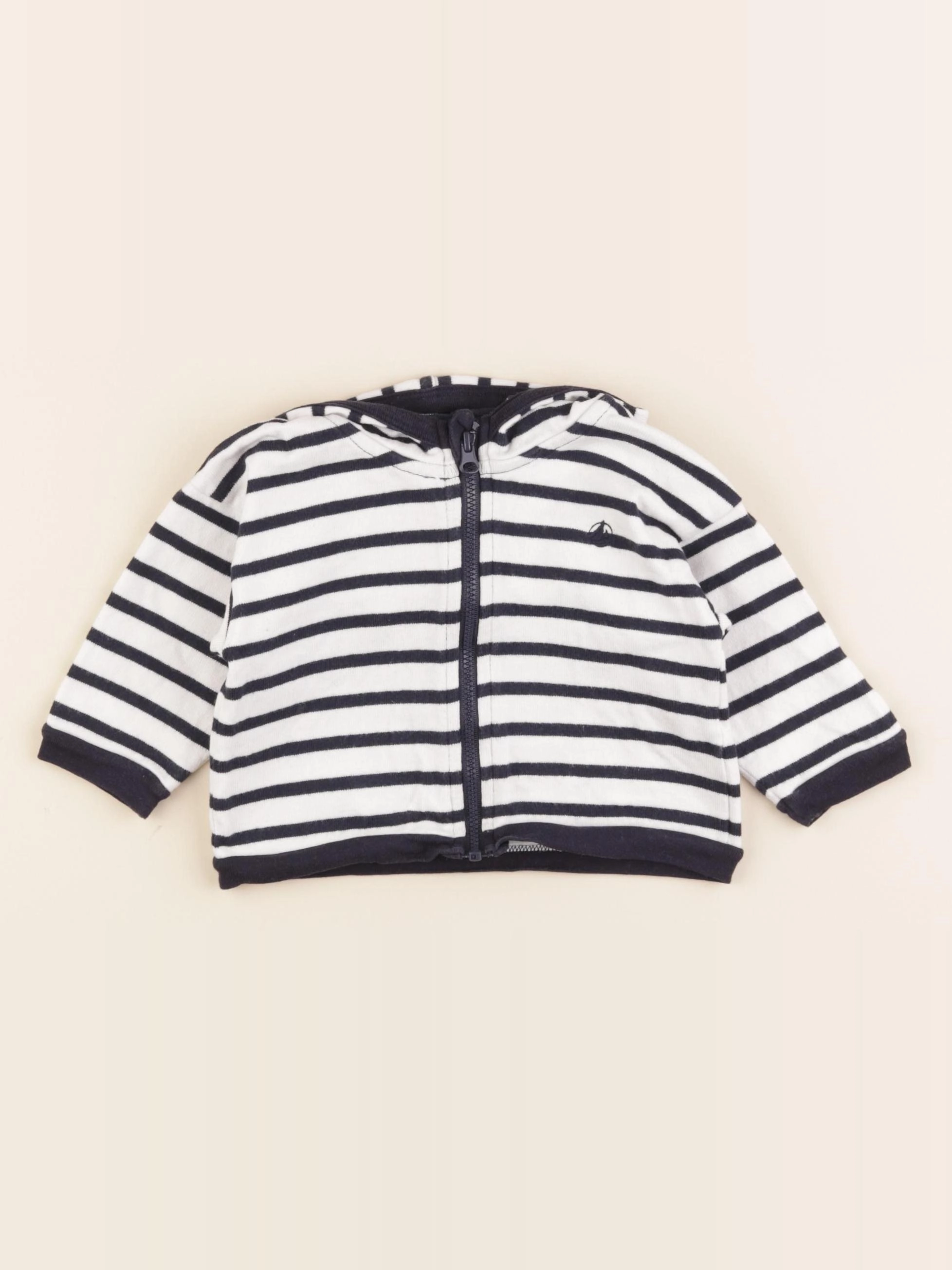Petit Bateau - sweat blanc - 6 mois