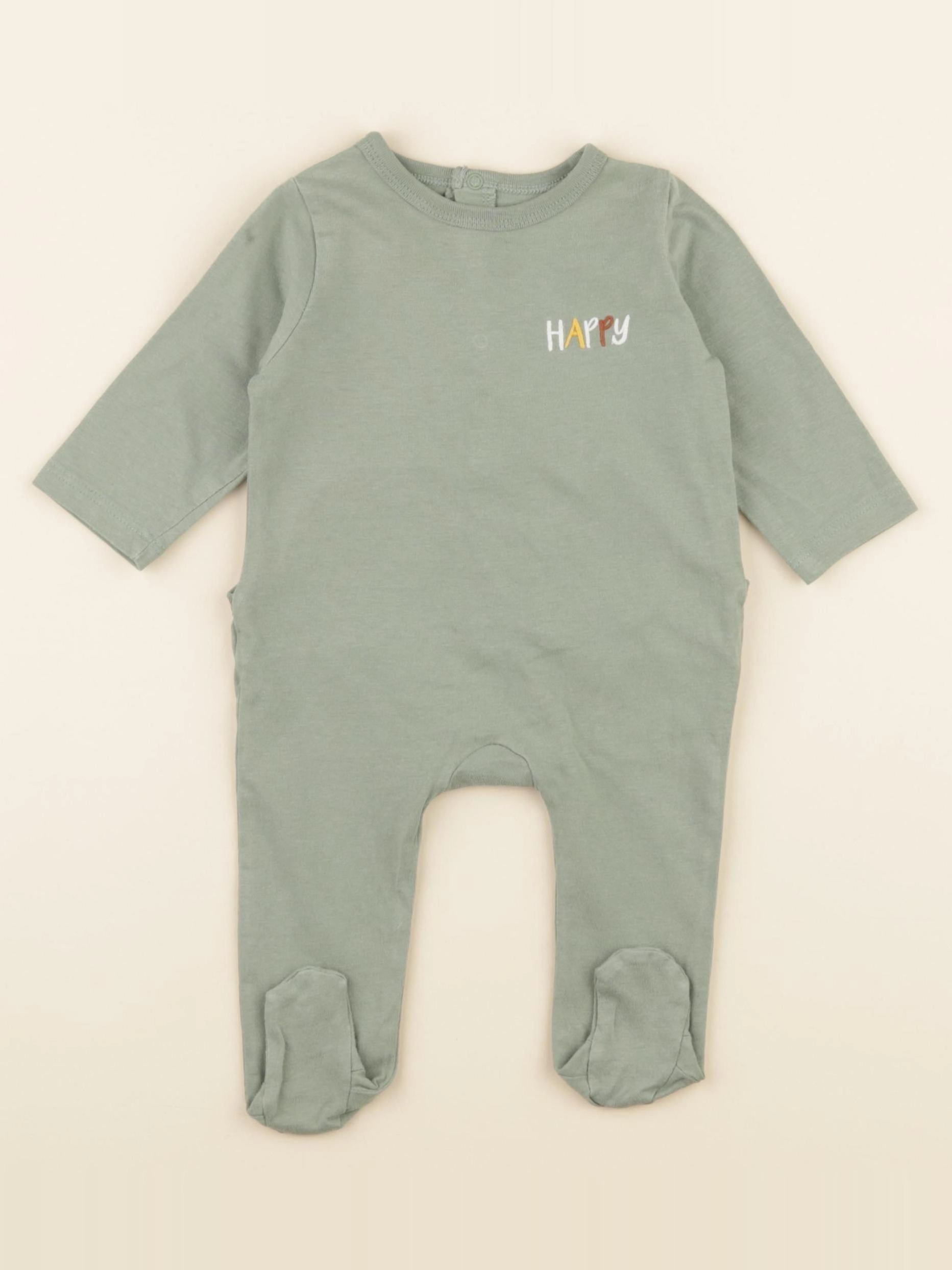 Boutchou - pyjama coton vert - 3 mois