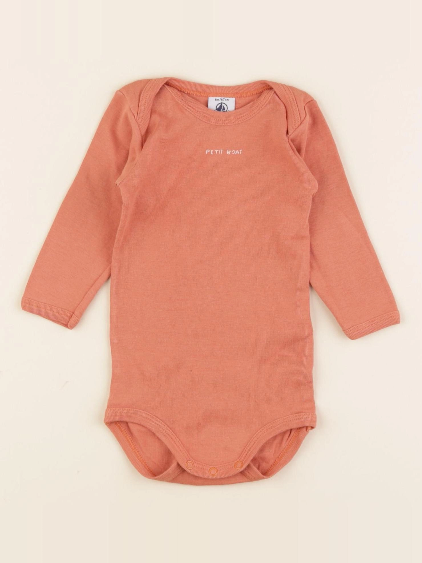 Petit Bateau - body orange - 6 mois