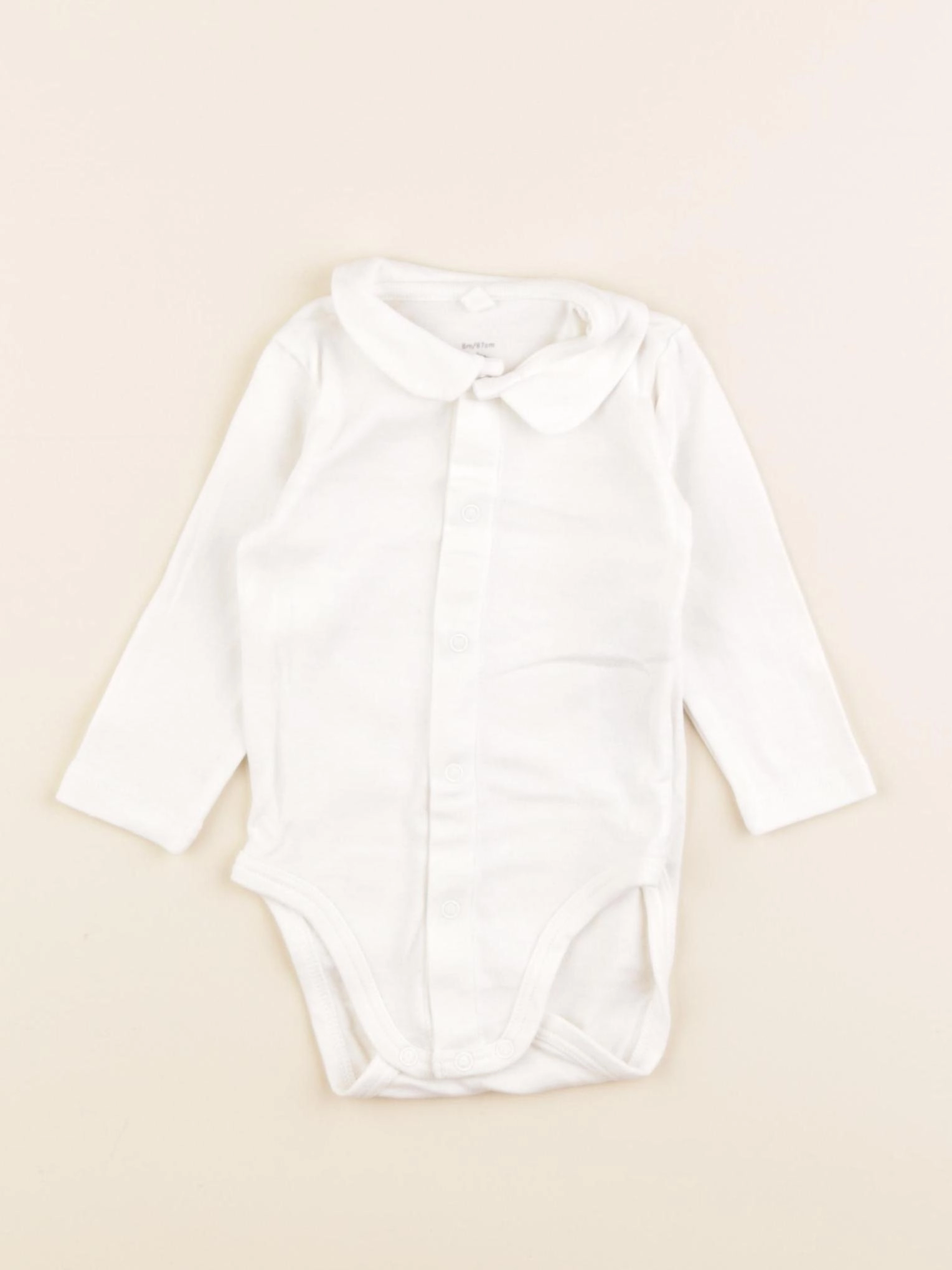Petit Bateau - body à col blanc - 6 mois