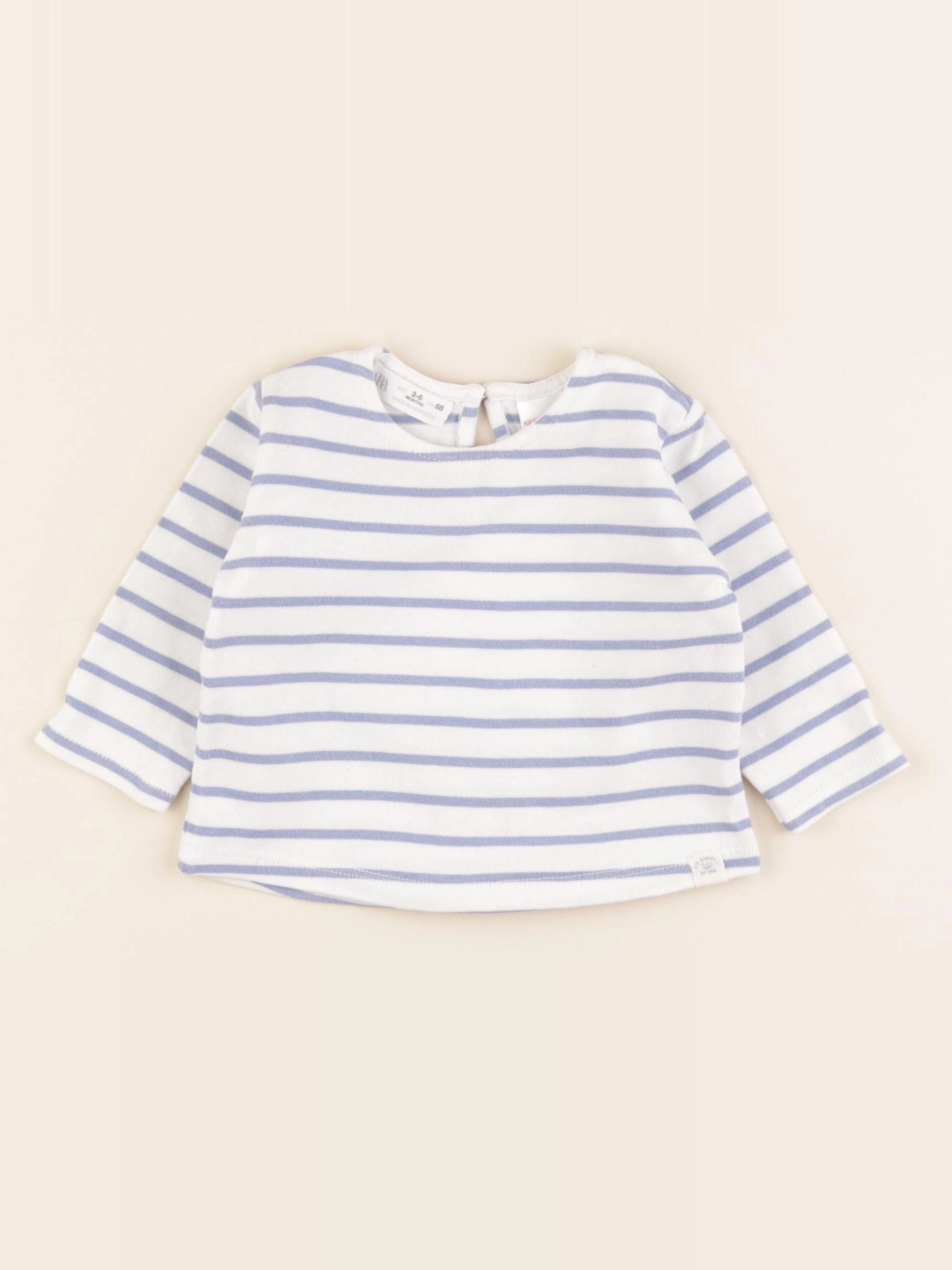 Zara - sweat blanc - 3/6 mois