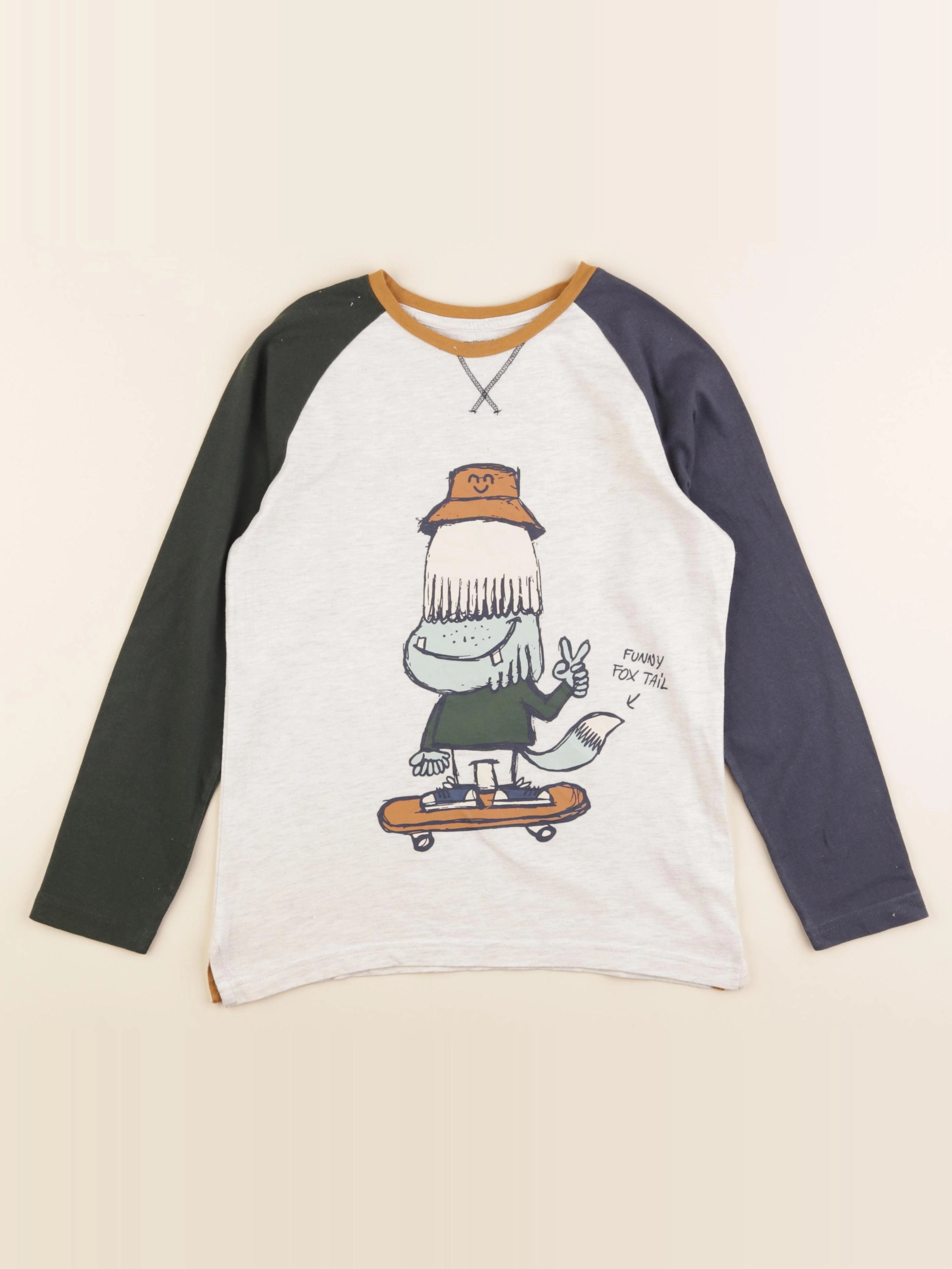 Vertbaudet - tee-shirt beige - 10 ans