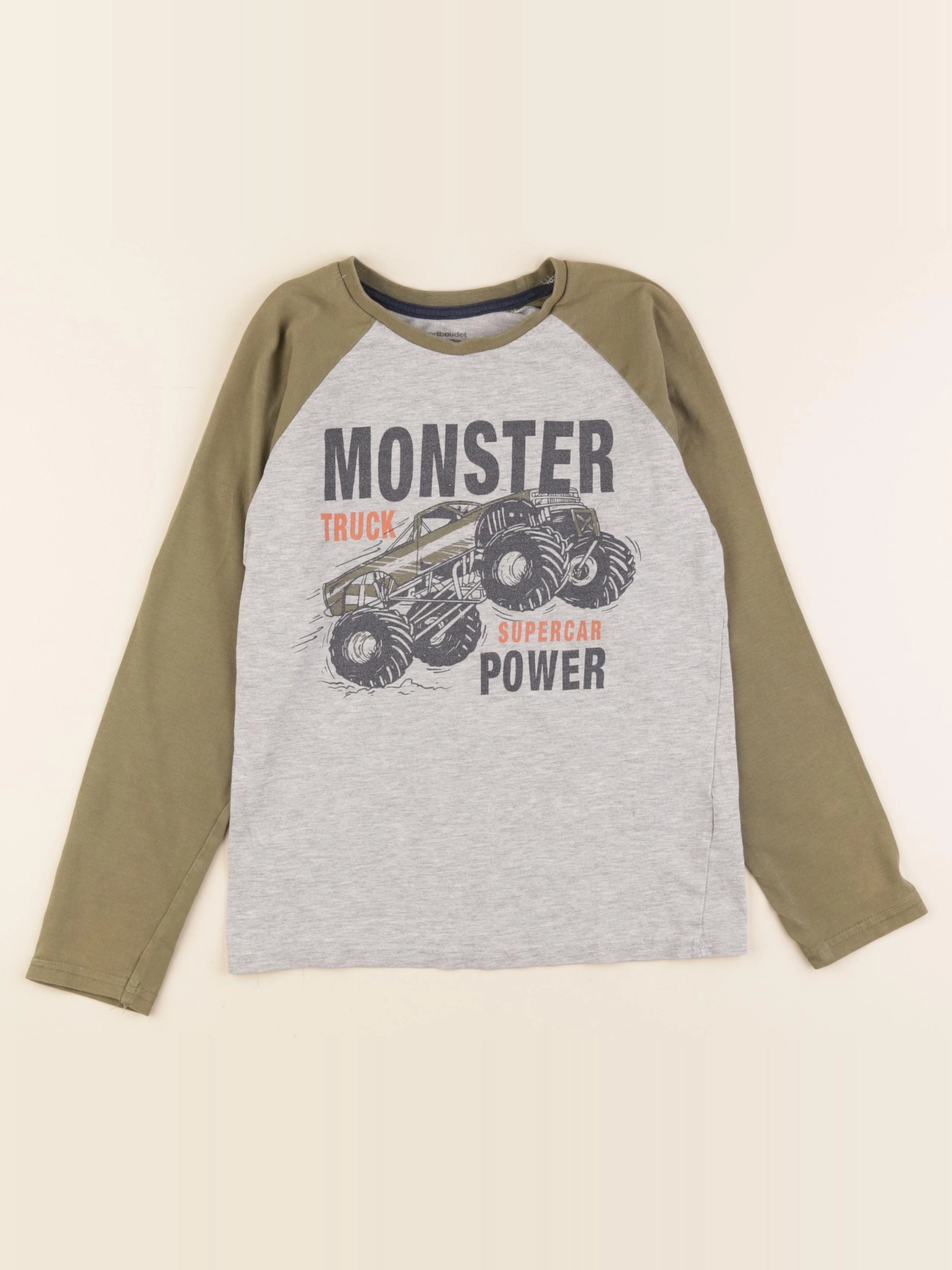 Vertbaudet - tee-shirt gris, vert - 10 ans