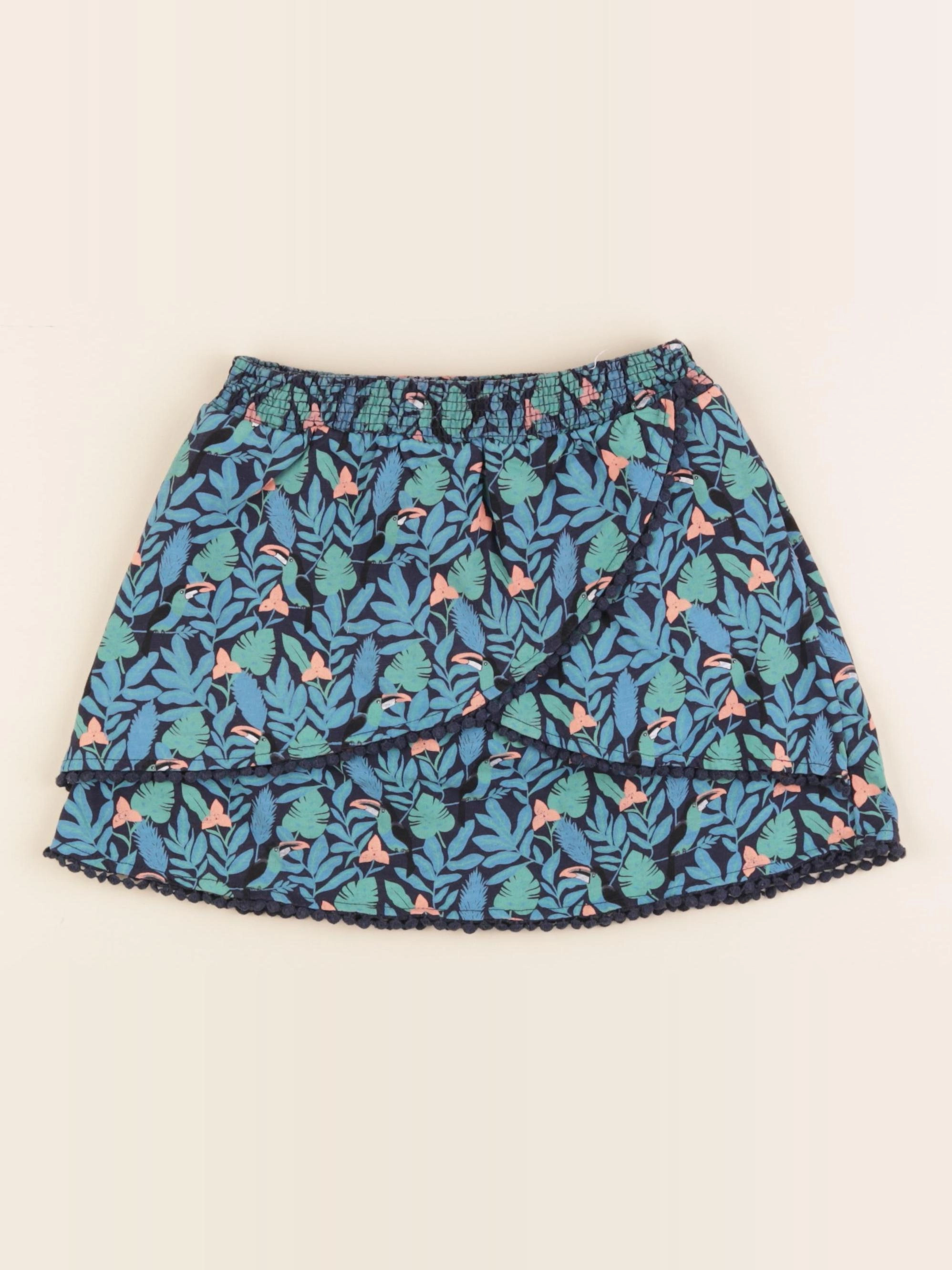 Vertbaudet - jupe short bleu, vert - 8 ans