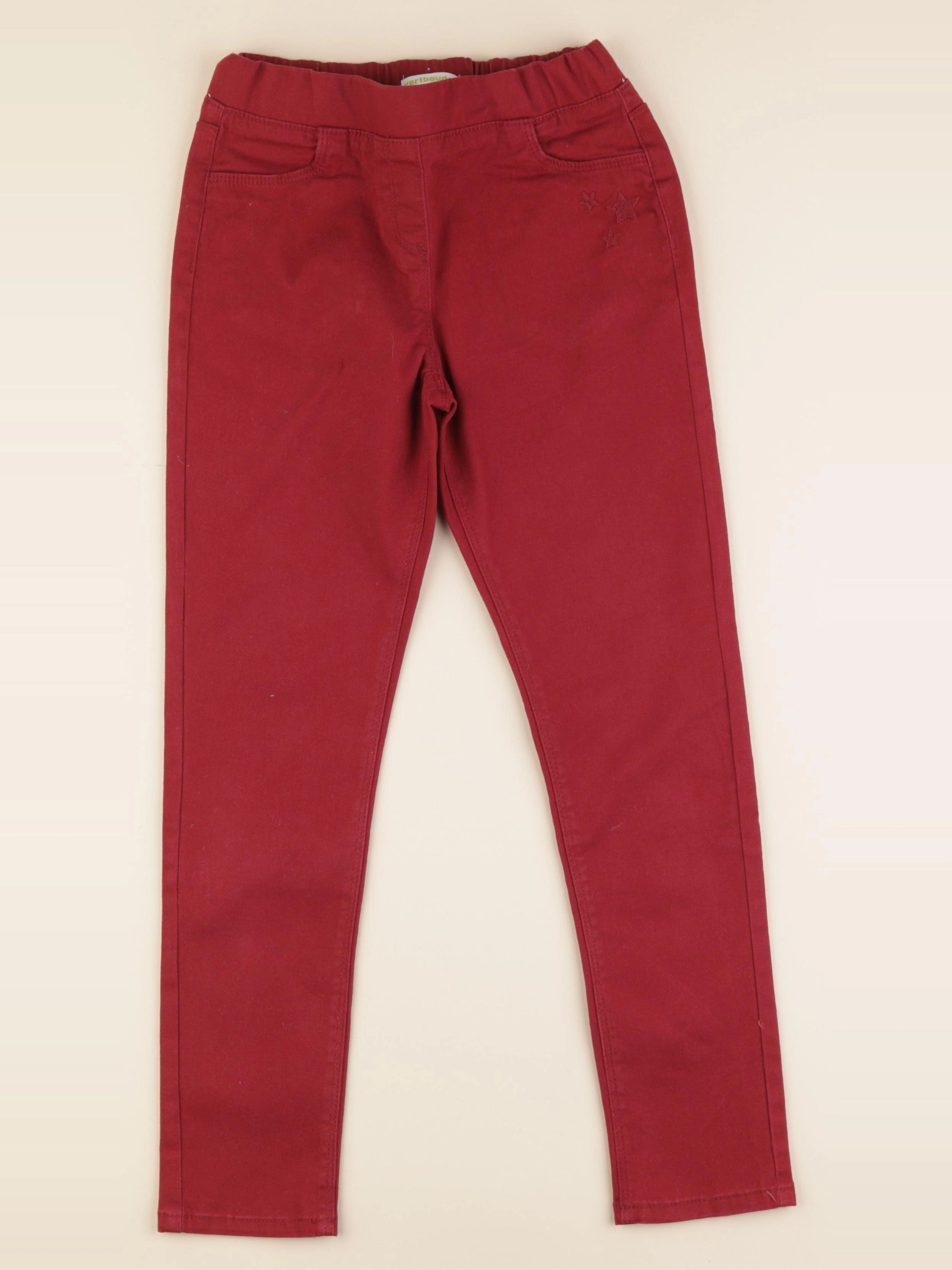 Vertbaudet - jegging rouge - 10 ans