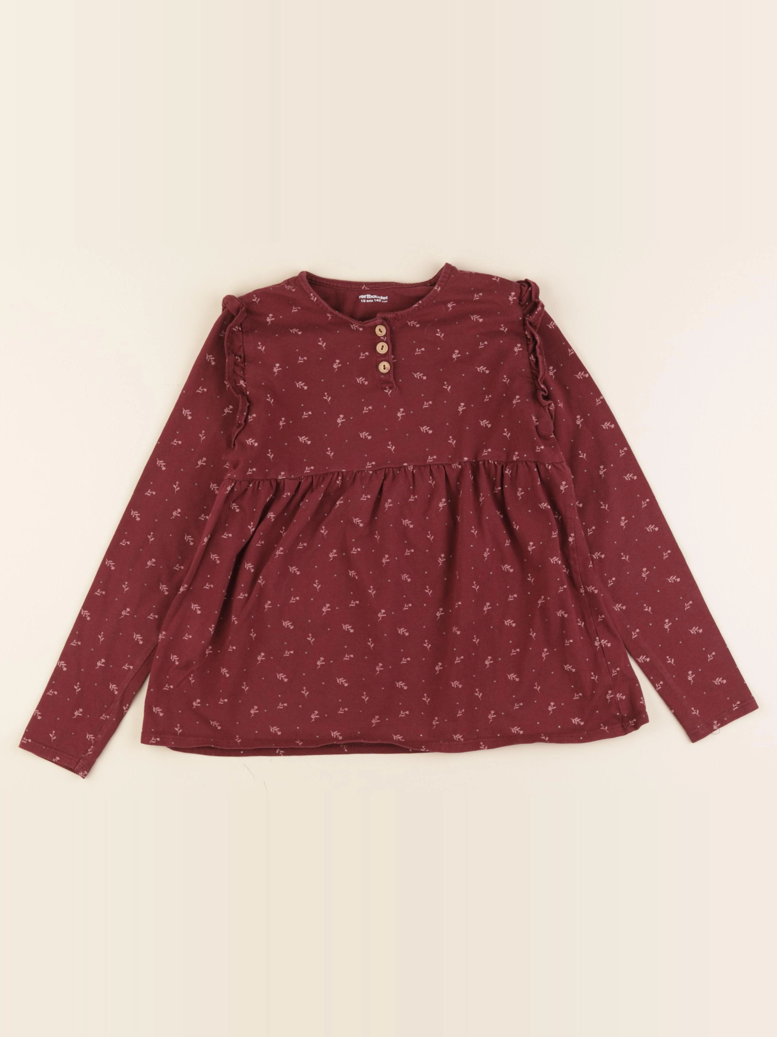 Vertbaudet - tee-shirt rouge - 10 ans