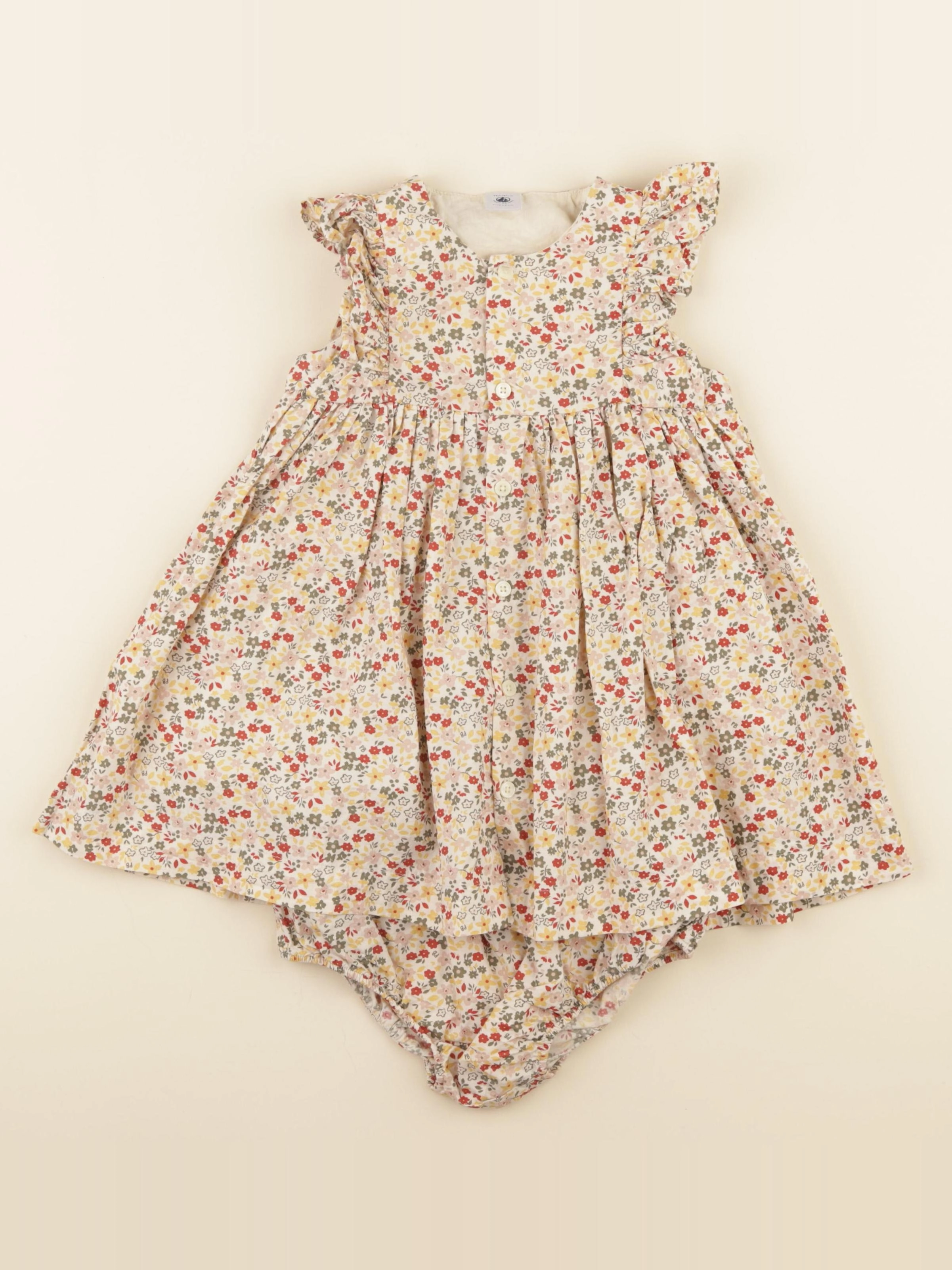 Petit Bateau - robe blanc, jaune, multicolore - 36 mois