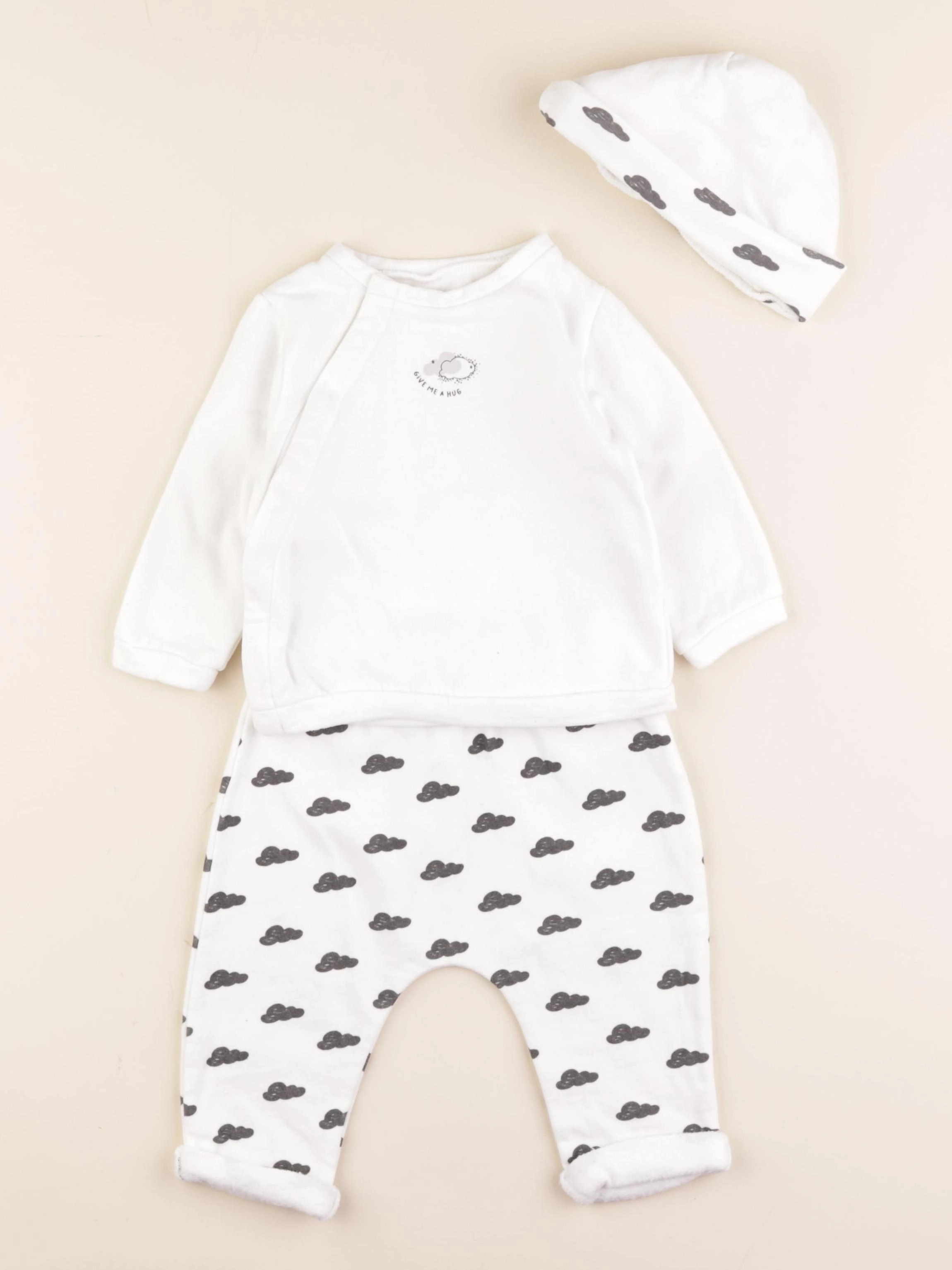 Vertbaudet - ensemble blanc - 9 mois