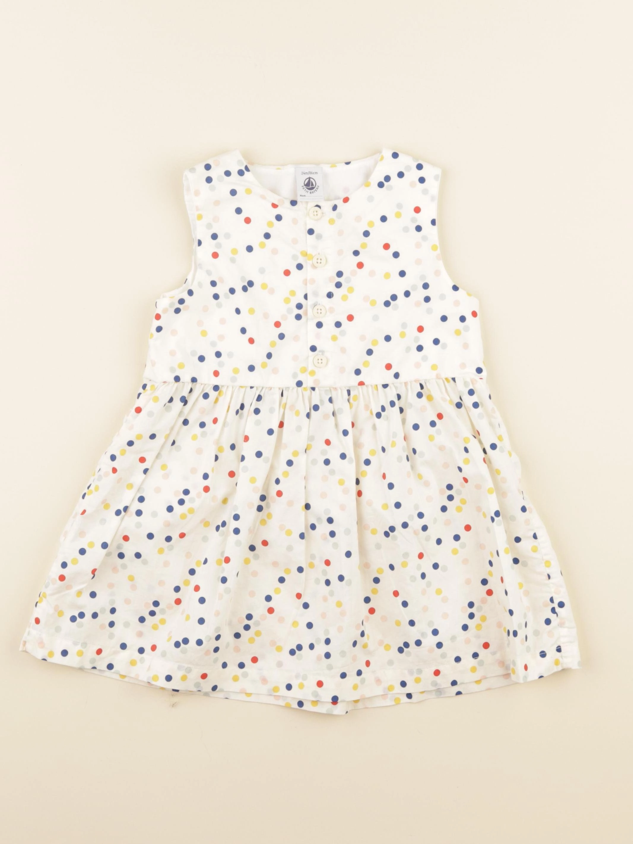Petit Bateau - robe blanc - 24 mois