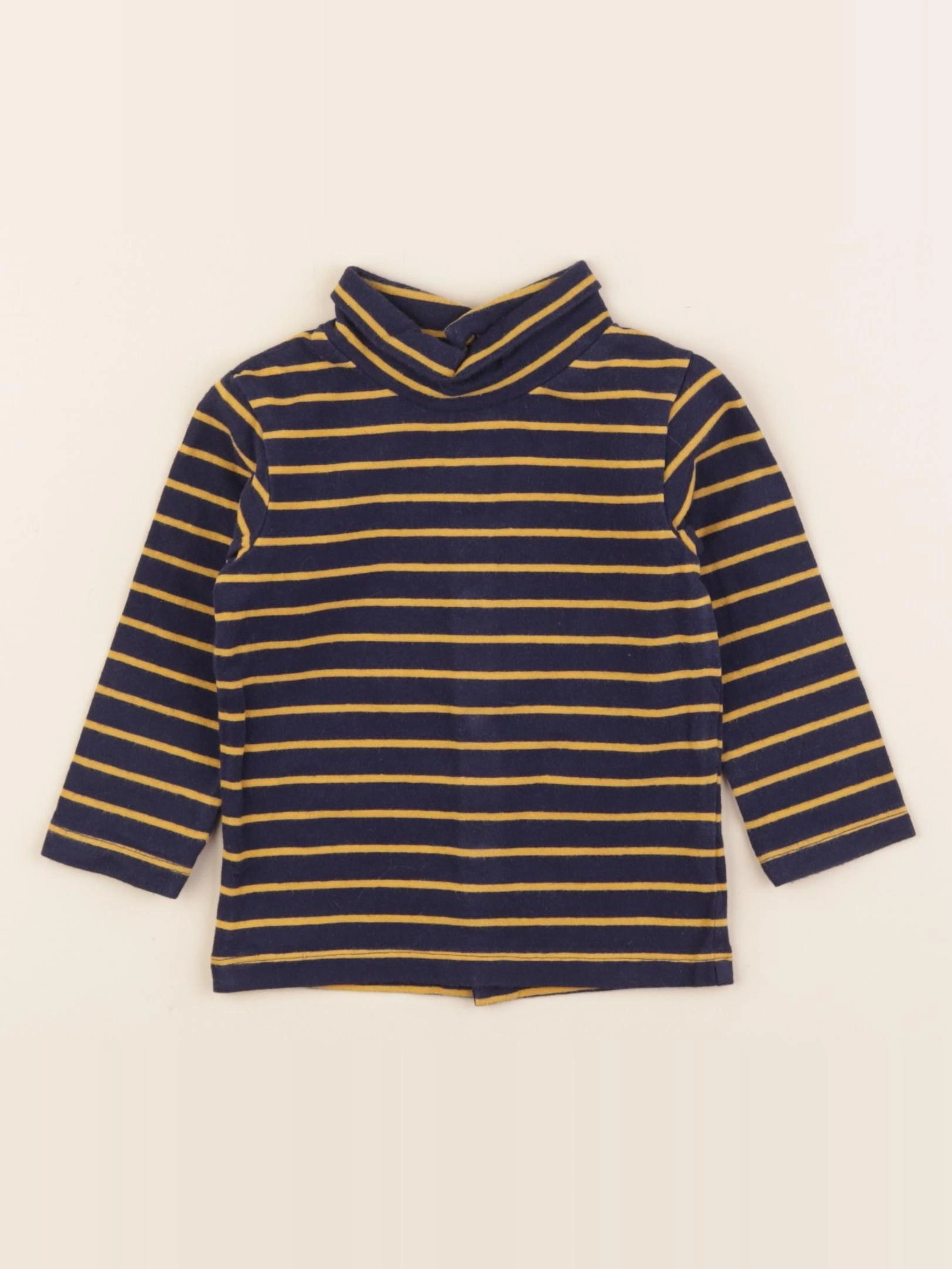 Vertbaudet - sous-pull bleu, jaune - 9 mois