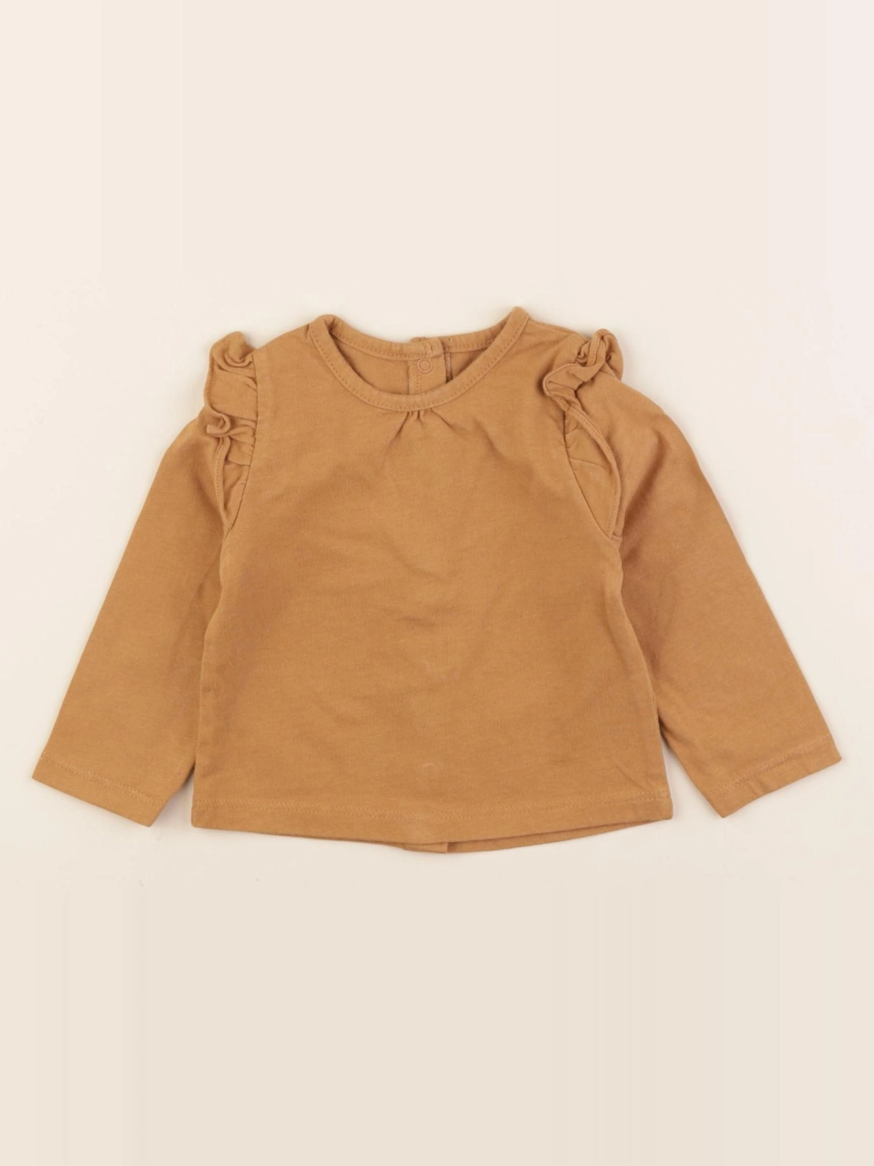Vertbaudet - tee-shirt marron - 6 mois