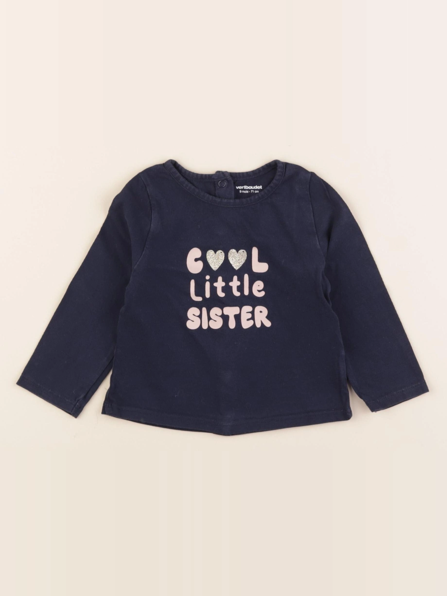 Vertbaudet - tee-shirt bleu - 9 mois