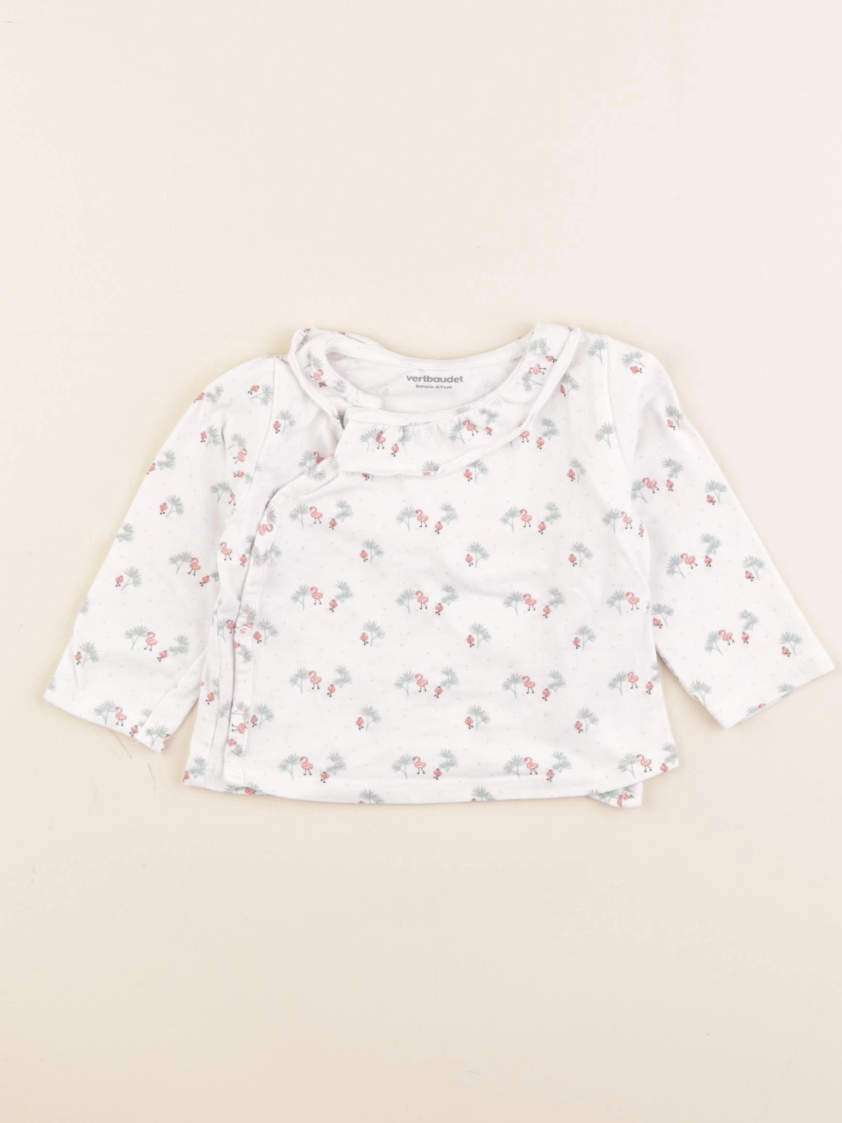 Vertbaudet - tee-shirt blanc - 6 mois