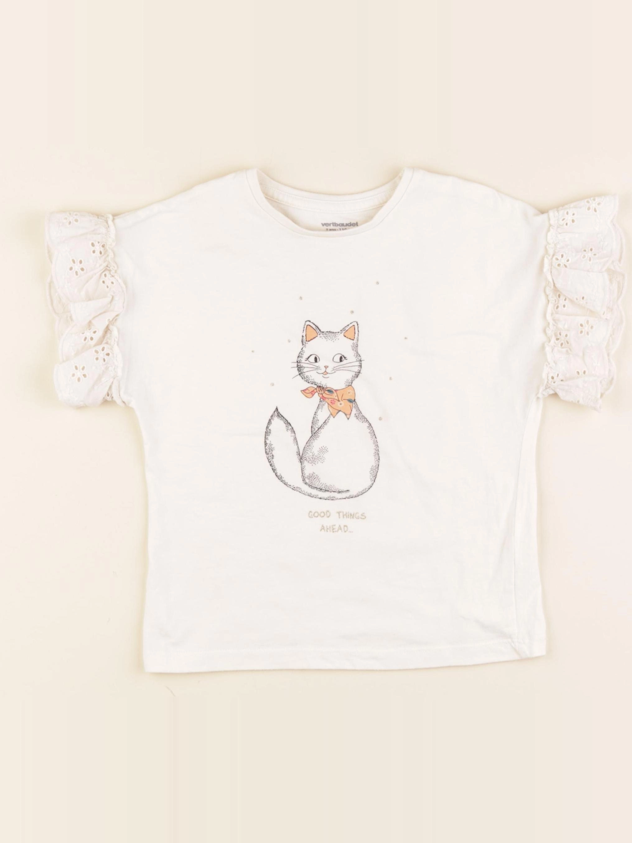 Vertbaudet - tee-shirt beige - 5 ans