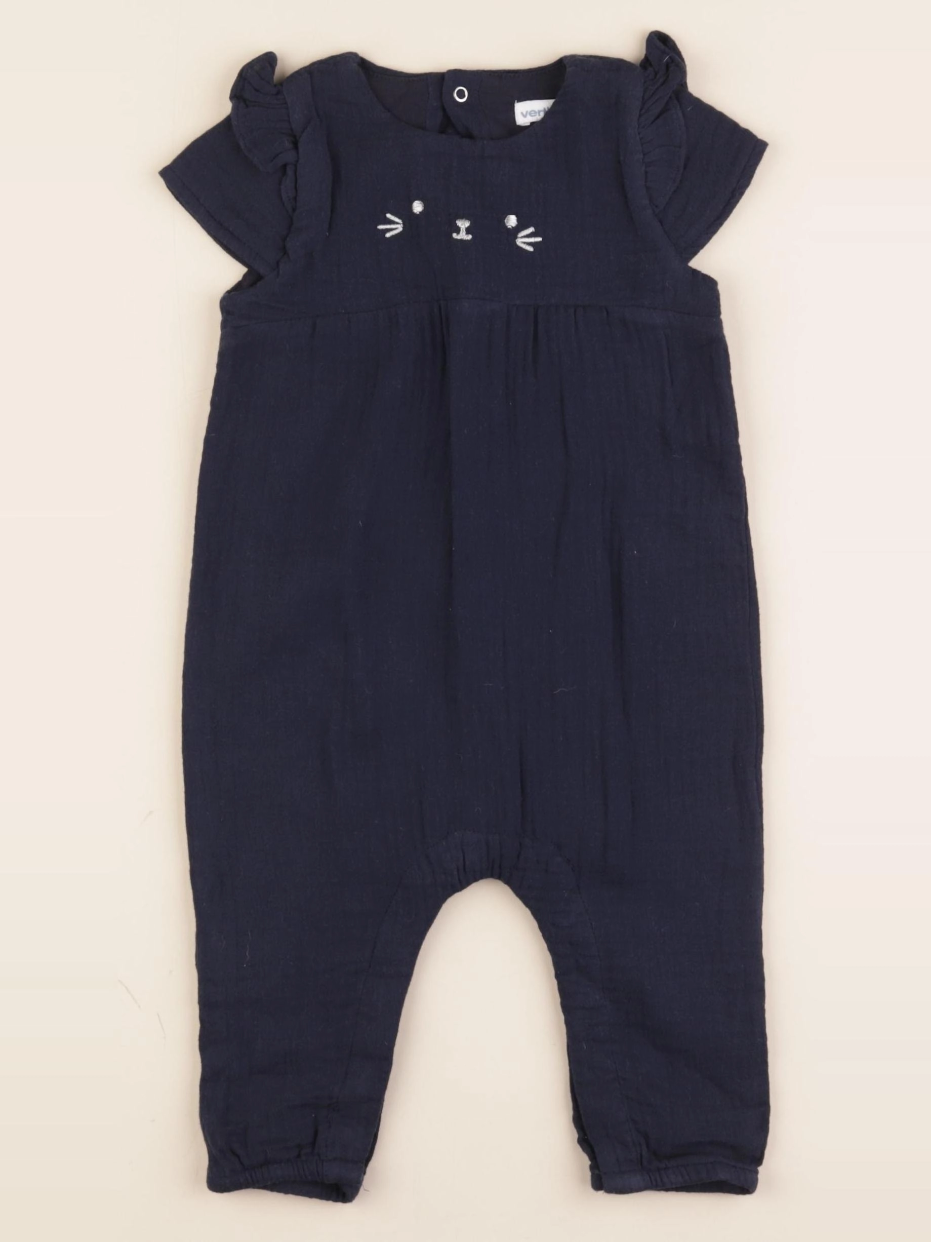 Vertbaudet - combinaison bleu, argent - 12 mois