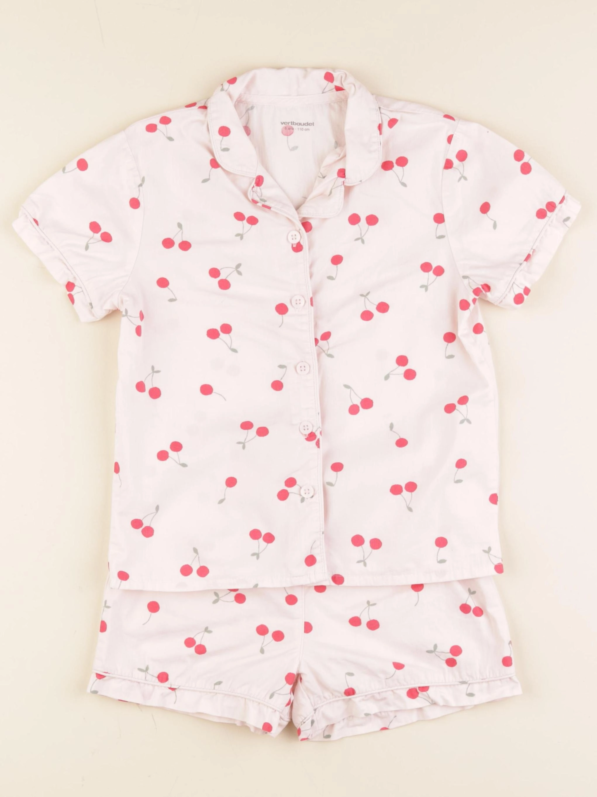 Vertbaudet - pyjama coton rose - 5 ans